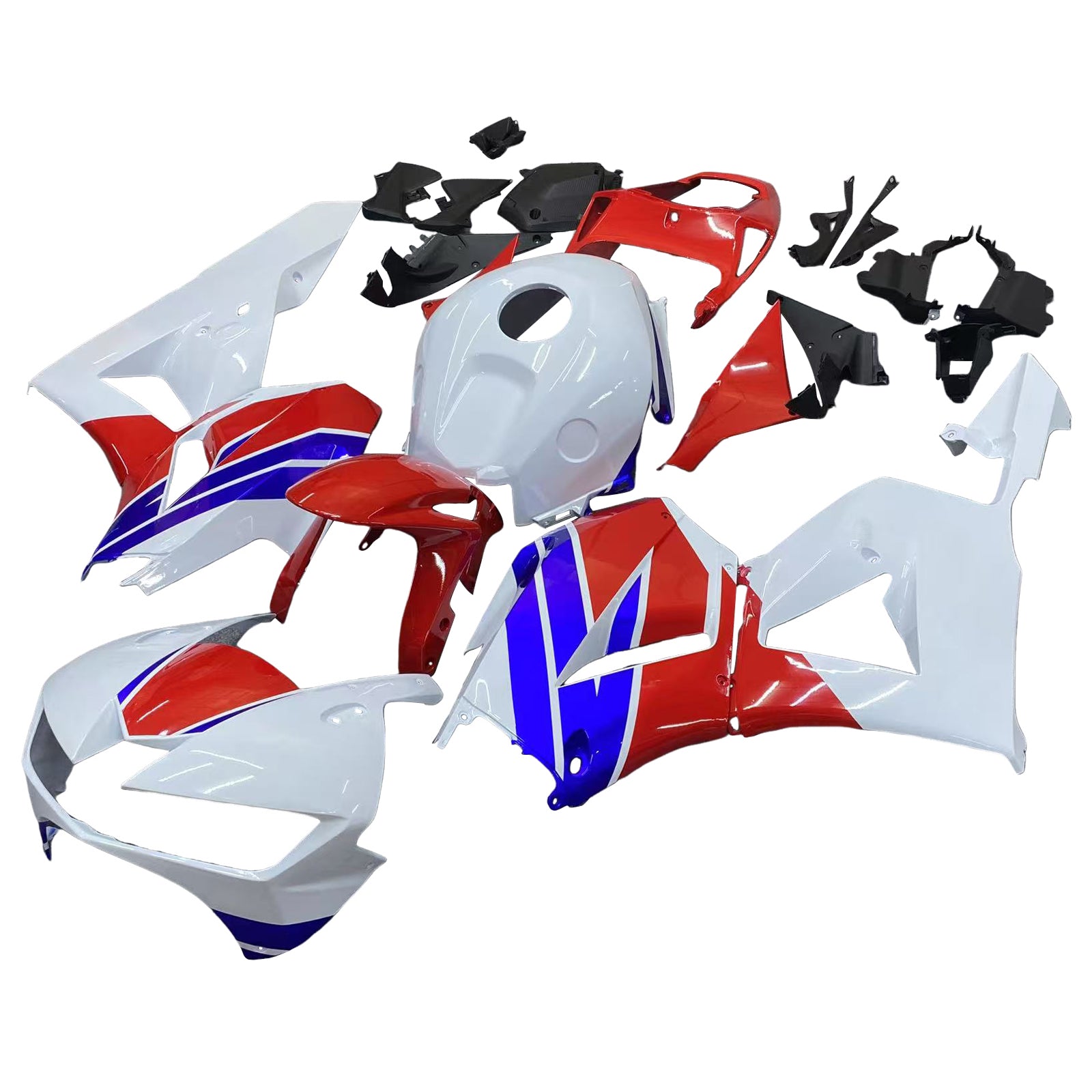 Kit de carénage en plastique ABS moulé par injection blanc et bleu pour Honda CBR600RR 2013-2020