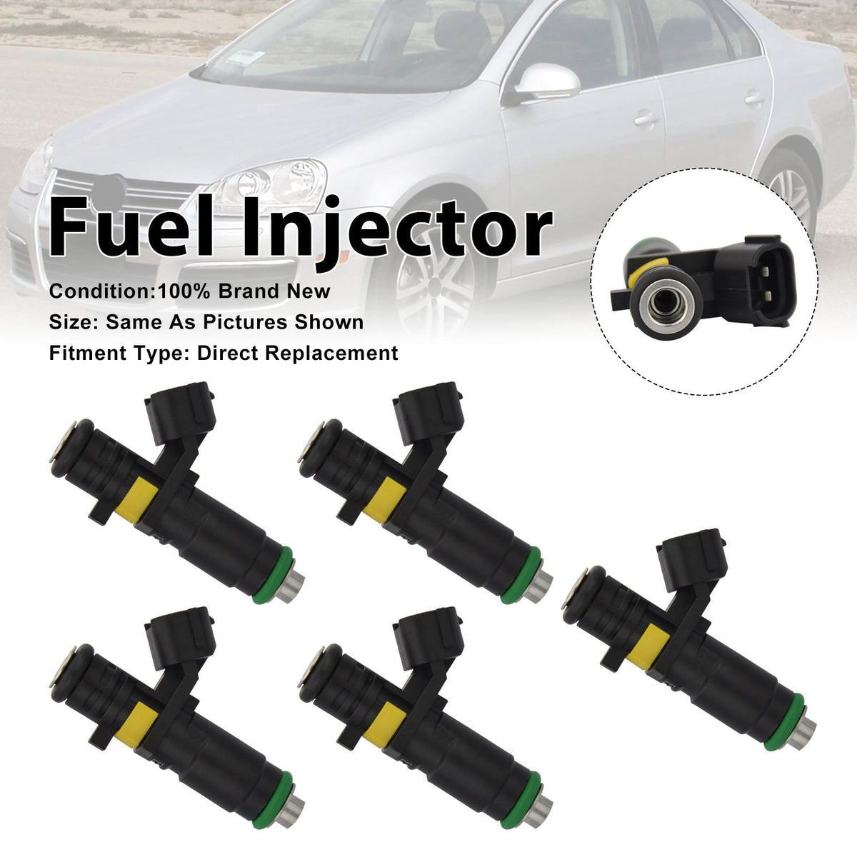 5 injecteurs de carburant pour Volkswagen Bora 2.5 2006 et Jetta 2005-2006 07K906031B