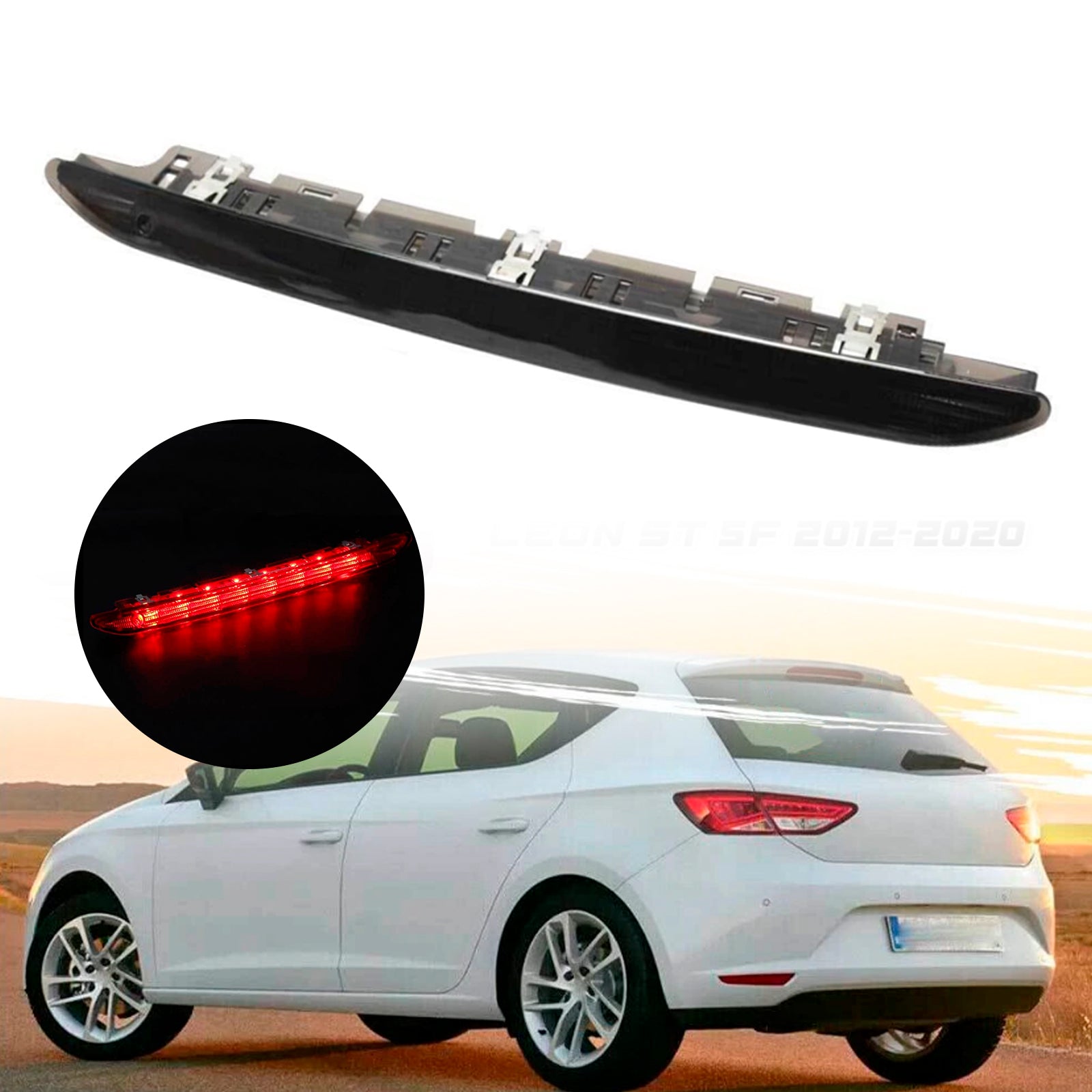Feu stop arrière LED haut de gamme pour Seat Leon 5F 2011-2016, lentille noire