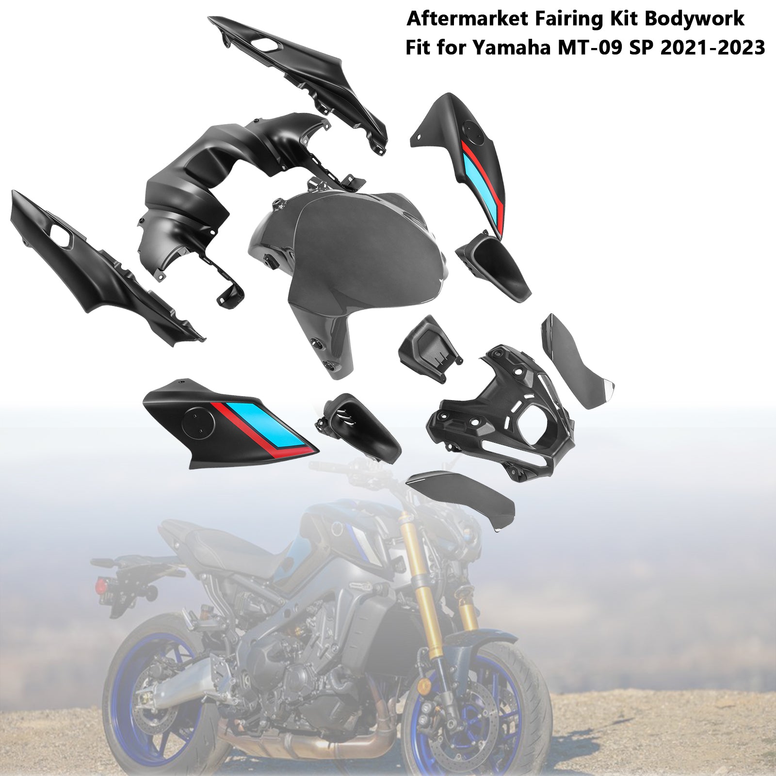 Kit de carénage de carrosserie ABS injection pour Yamaha MT-09 / MT-09 SP 2021-2023 07#