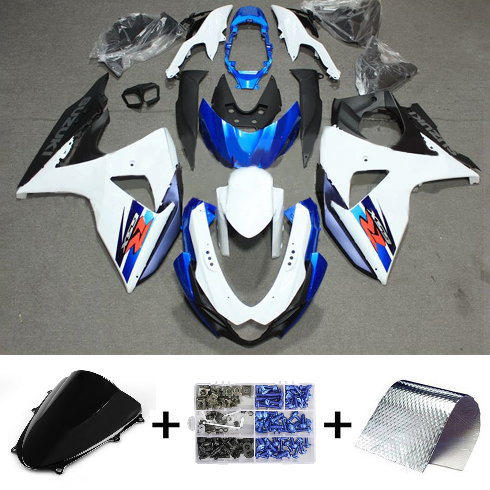 Amotopart Suzuki GSXR1000 2009-2016 K9 Kit Carénage Carrosserie Plastique ABS