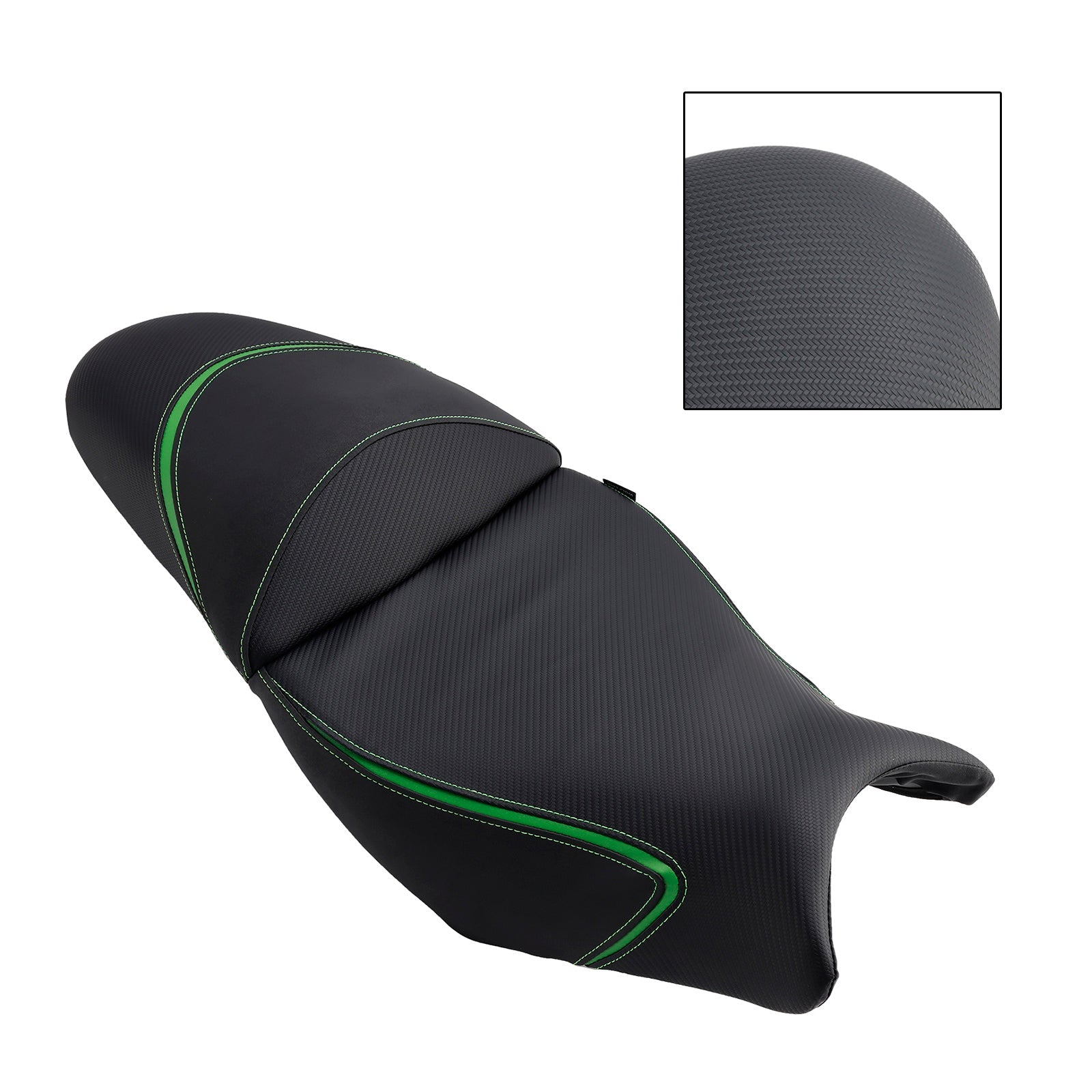 Selle pilote/passager complète coussinée verte pour Kawasaki Versys 650 2022-2024