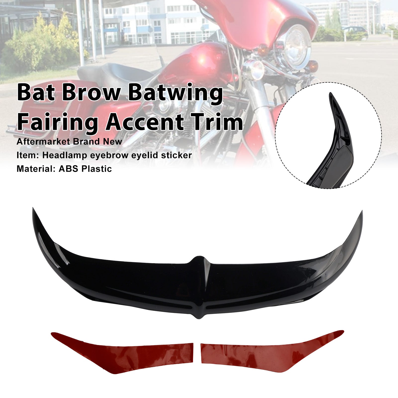 Garniture décorative de carénage Bat Brow Batwing pour trikes Electra Street Glide 96-13