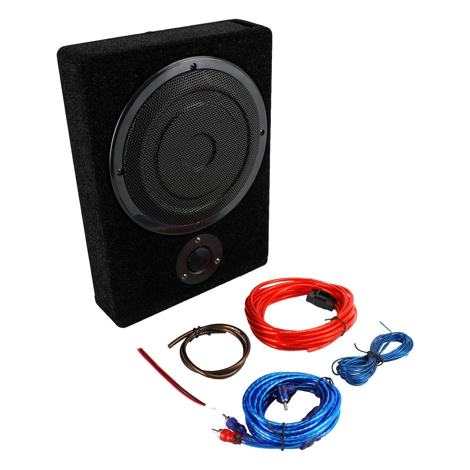 8" 600W autosubwoofer voor onder de stoel, versterker, luidspreker, audiosubwoofer, slanke behuizing, VS