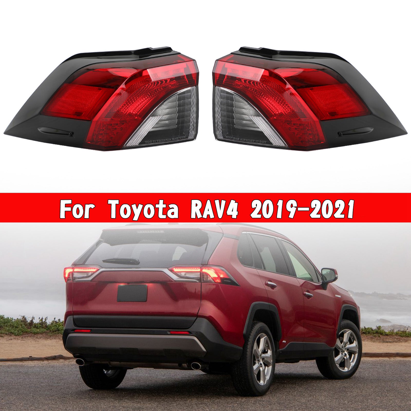 Luz trasera izquierda + derecha exterior 81560/81550-0R090 para Toyota RAV4 2019-2021 genérico