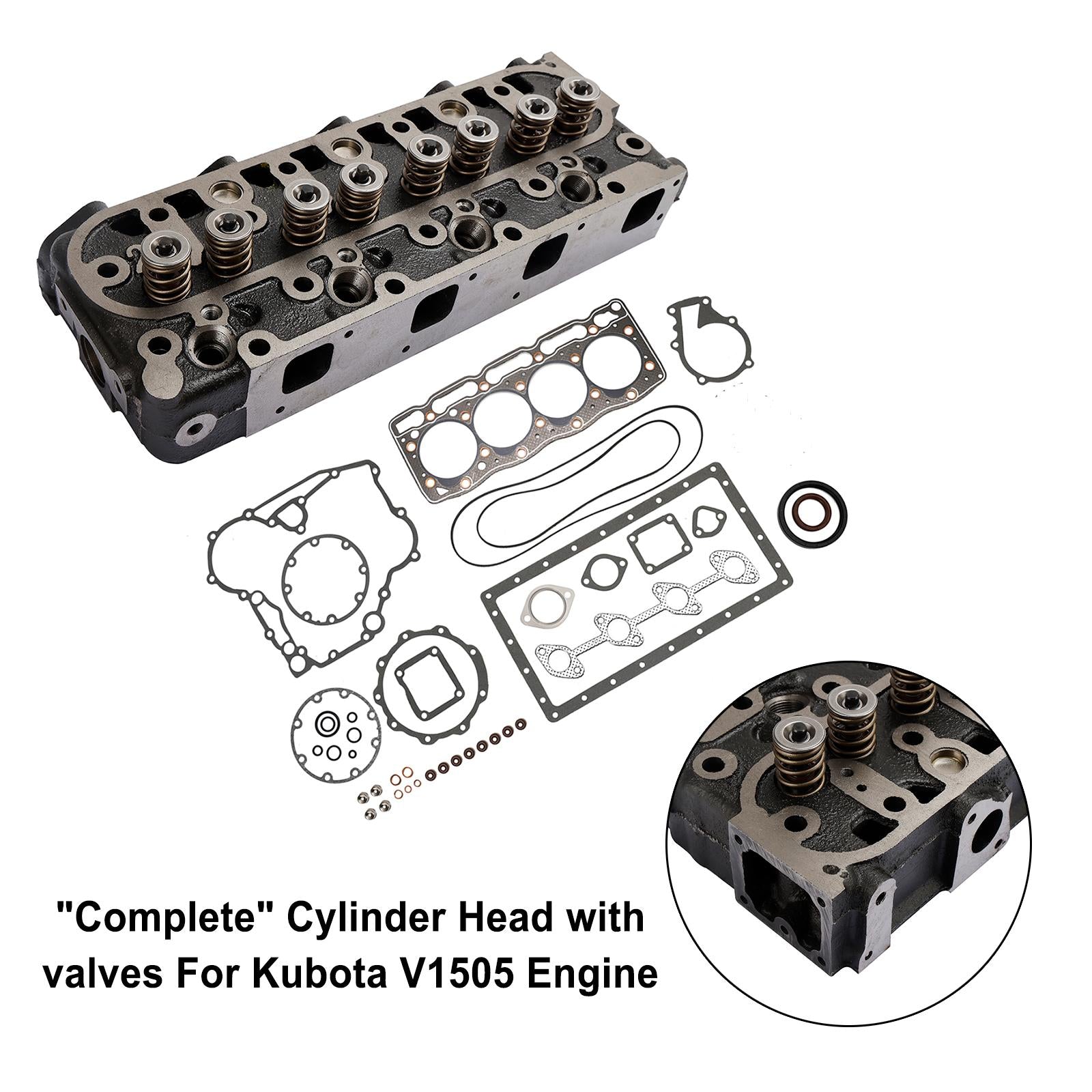 Kit completo de culata + juntas para Kubota V1505 V1505D 1G091-03044