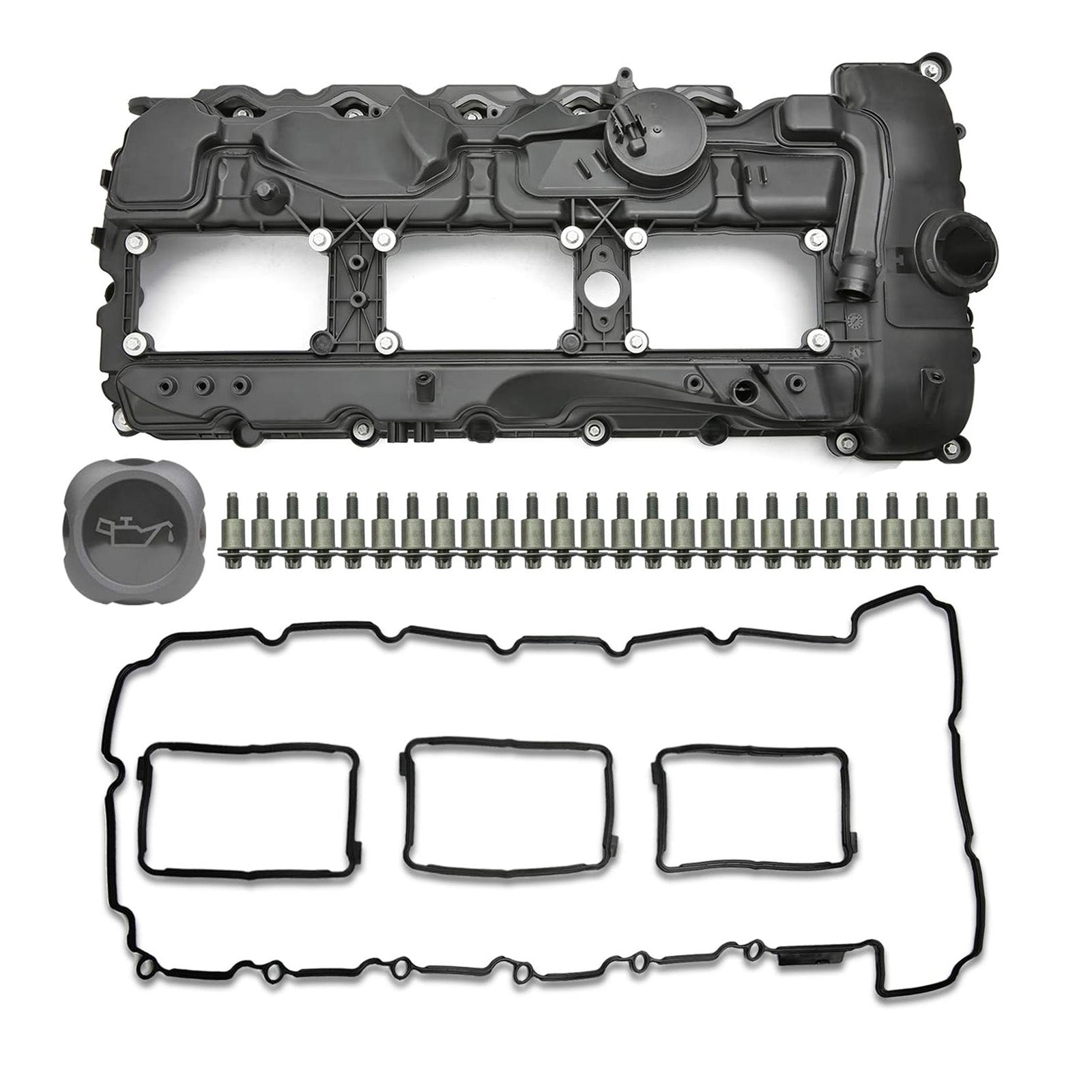 2010-2013 BMW E82/E88 135i 3.0L Turbocharged N55B30 Tapa de válvula de motor con junta + tapa 11127570292