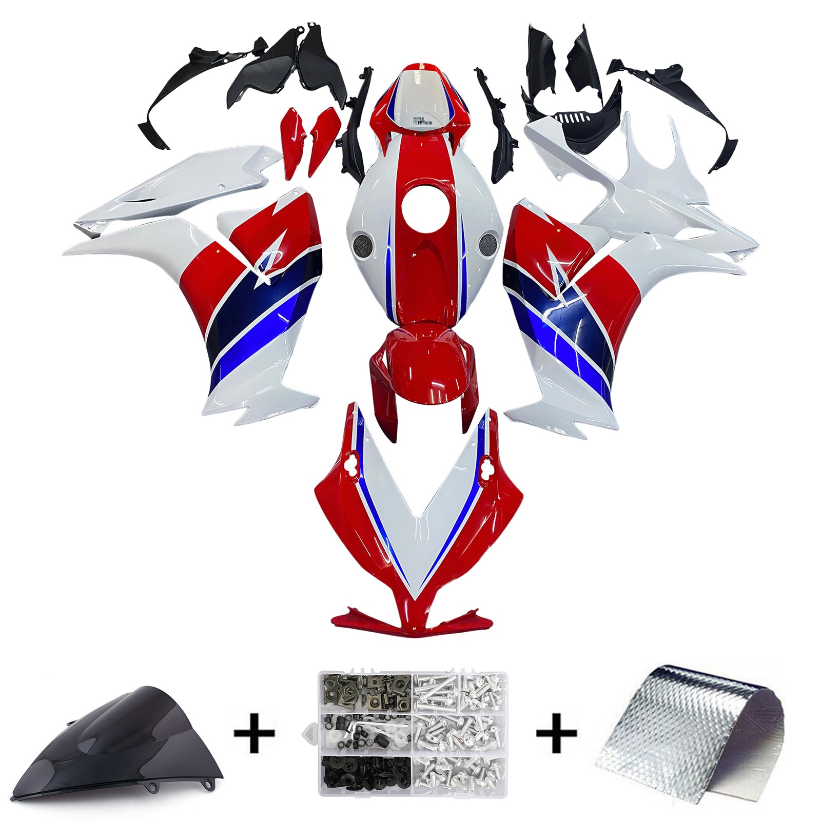 Kit de carénage par injection, carrosserie en plastique ABS, compatible avec Honda CBR1000RR 2012-2016