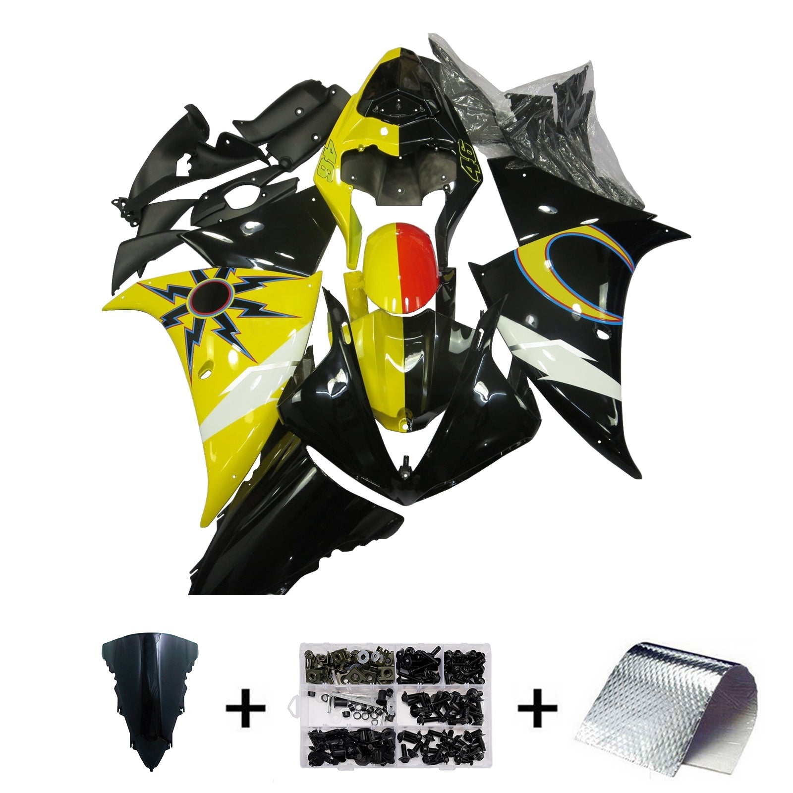 Kit carenatura iniettata in plastica ABS per Yamaha YZFR1 YZF-R1 2012-2014