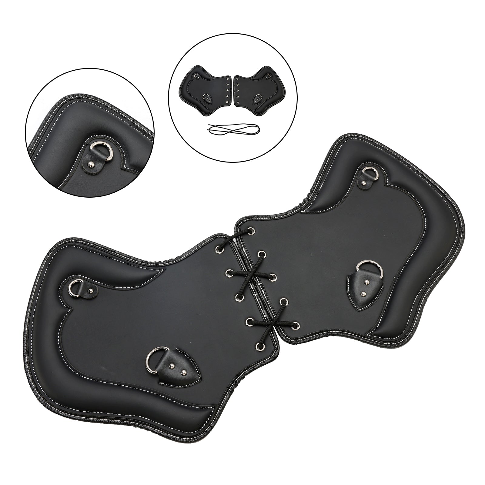 Paar CNC Thermal Saddle-bescherming voor motorfietsen Touring, Softail, Dyna of Sportster (1985-2017) : zwart en bruin