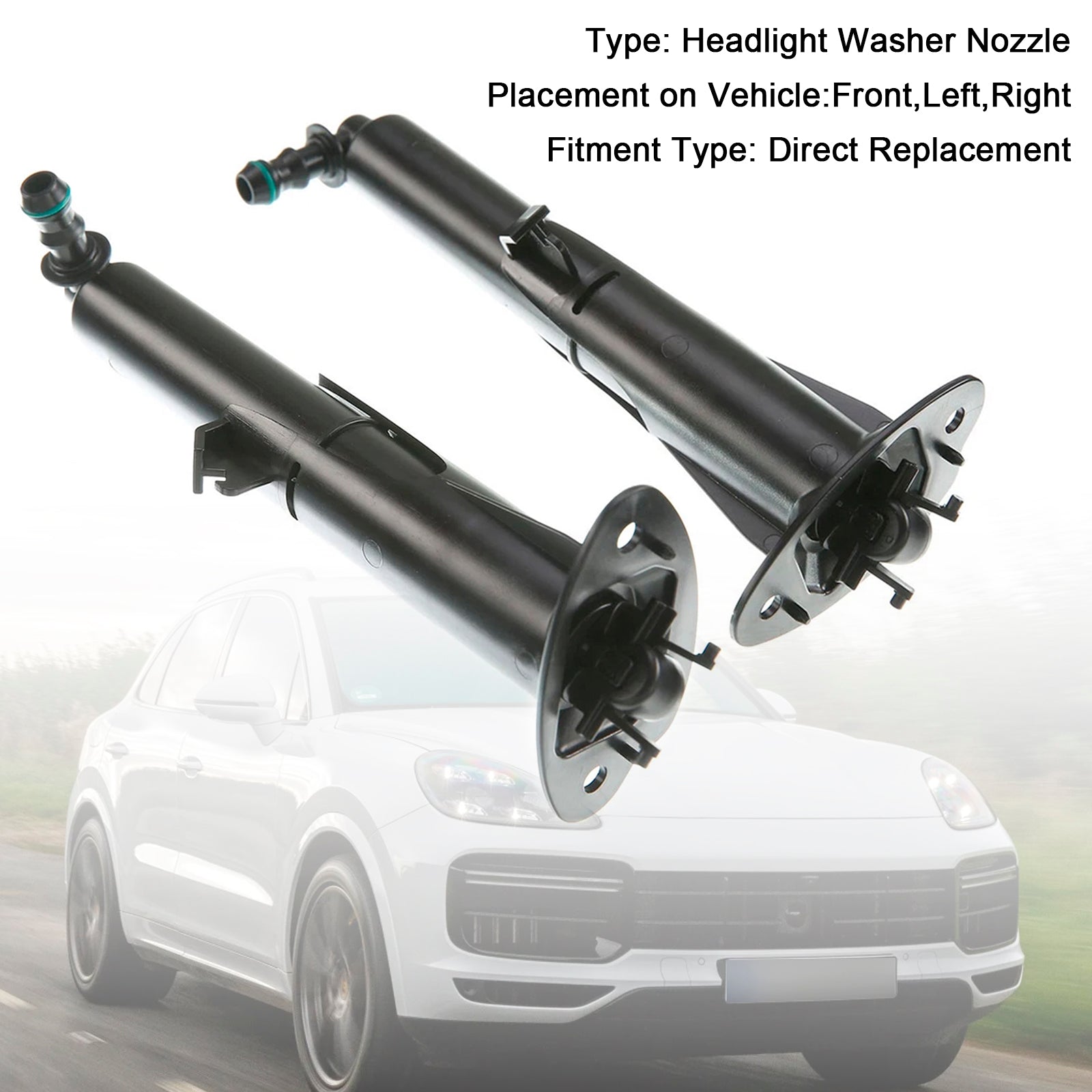 Porsche Cayenne 2015-2017 (1 paire) - Buses de lave-phares avant