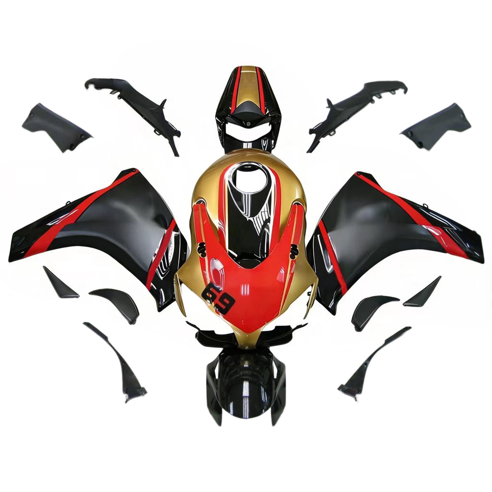 Kit de carénage injecté en plastique ABS pour Honda CBR1000RR 2008-2011