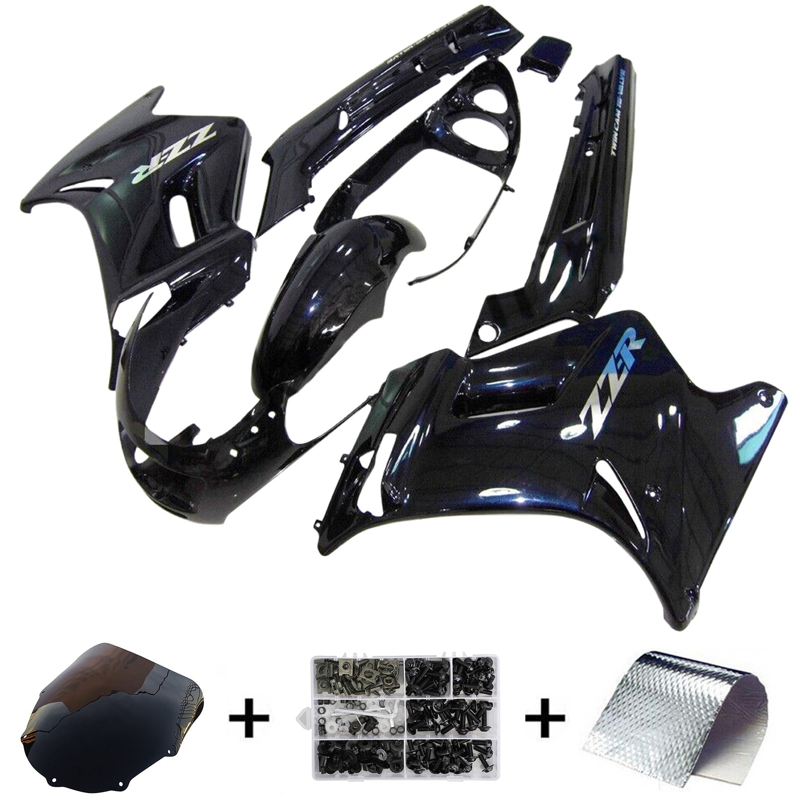 1996-2007 Kawasaki ZZR250 Kit de carénage d'injection carrosserie ABS