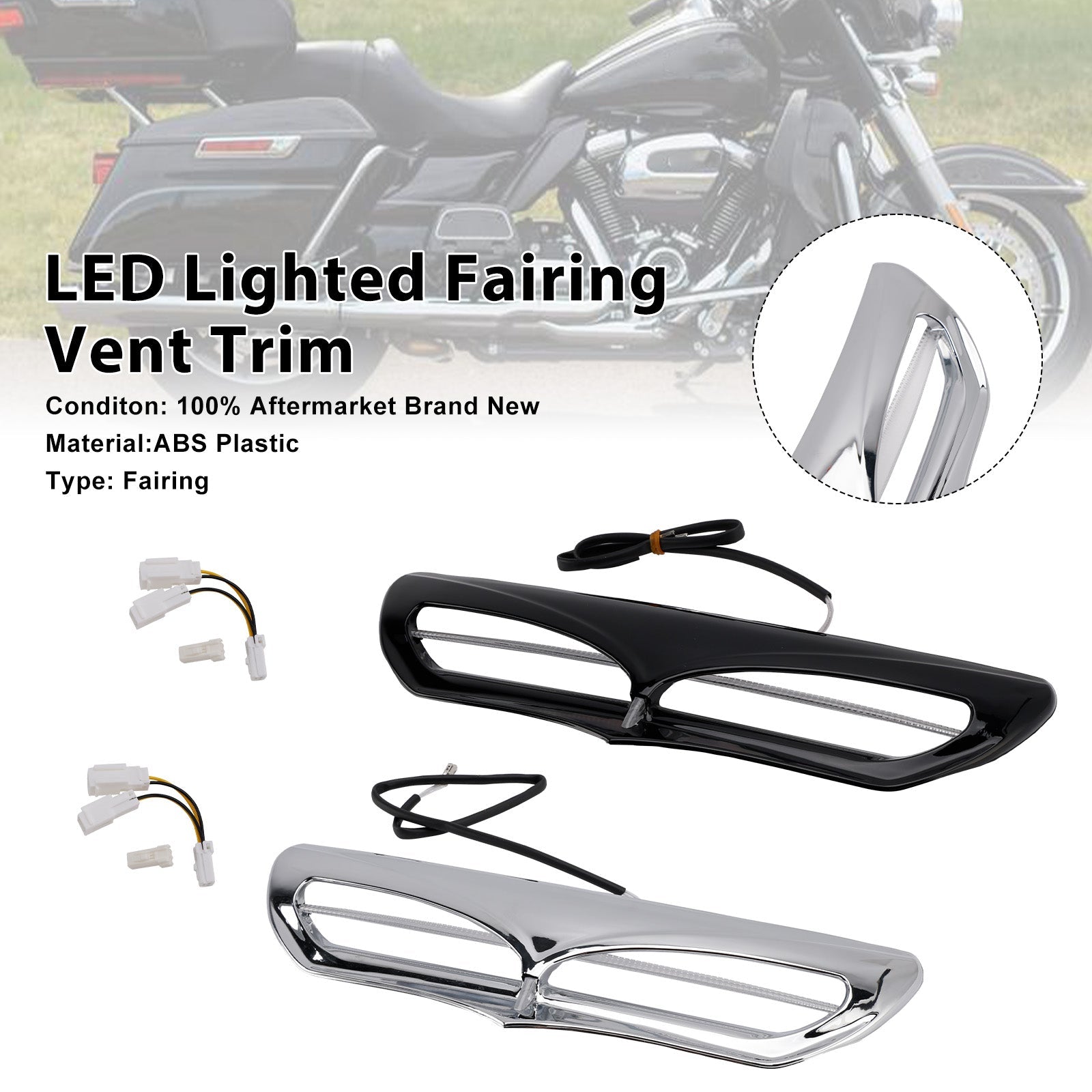 Podświetlana listwa wentylacyjna LED dla Electra Street Glide FLHTCU 2014-2022