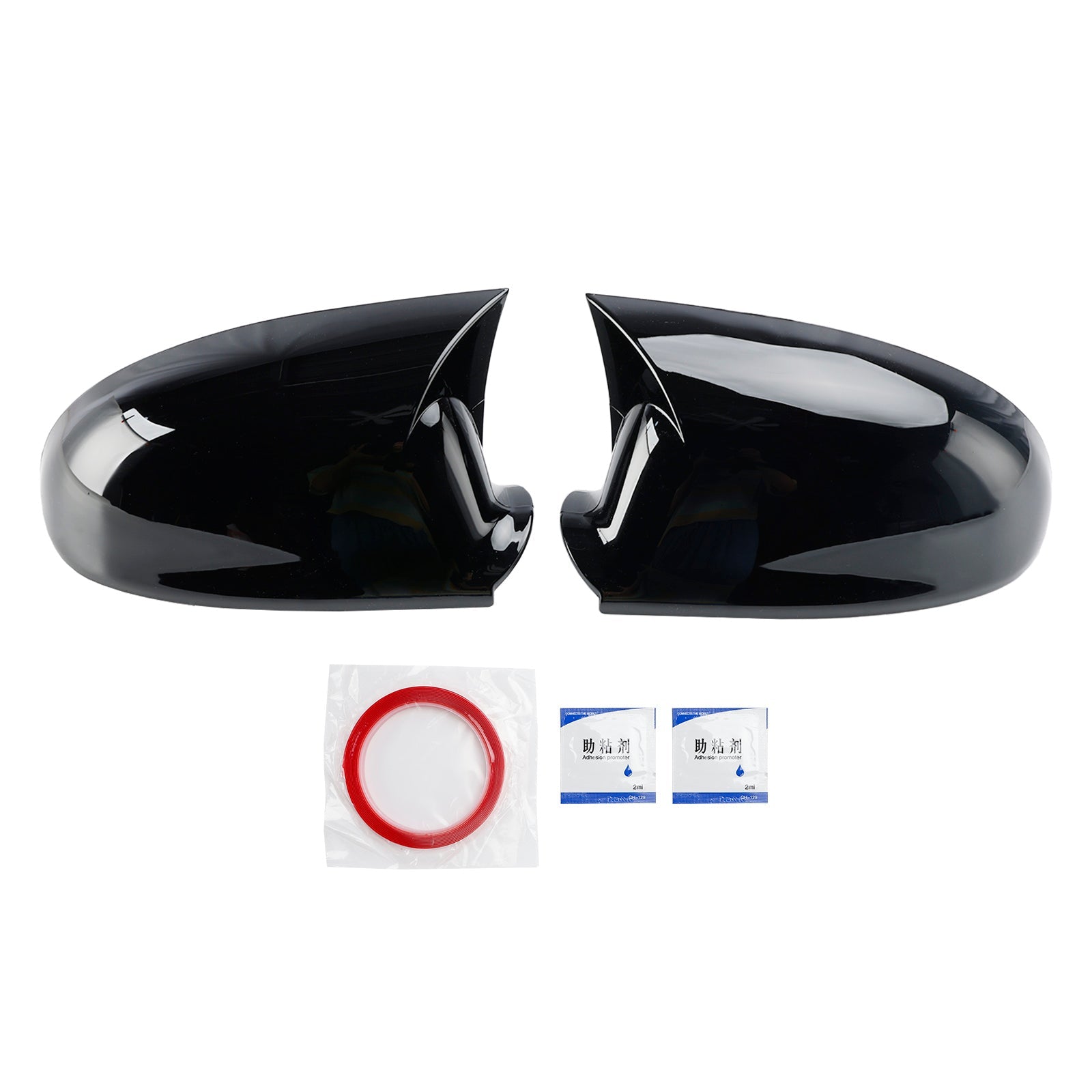 Cubierta de espejo retrovisor izquierdo y derecho, color negro brillante, compatible con VW Jetta 2005-2011