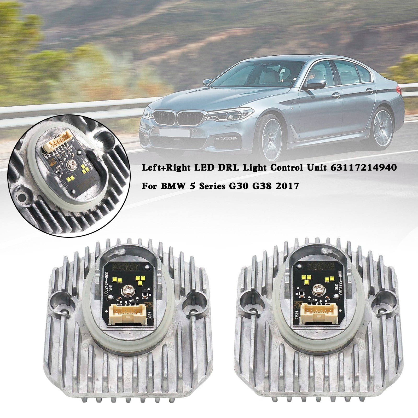 2x LED DRL Lumière Contrôle Unité 63117214939/40 Pour BMW 5 Series G30 G38 2017-