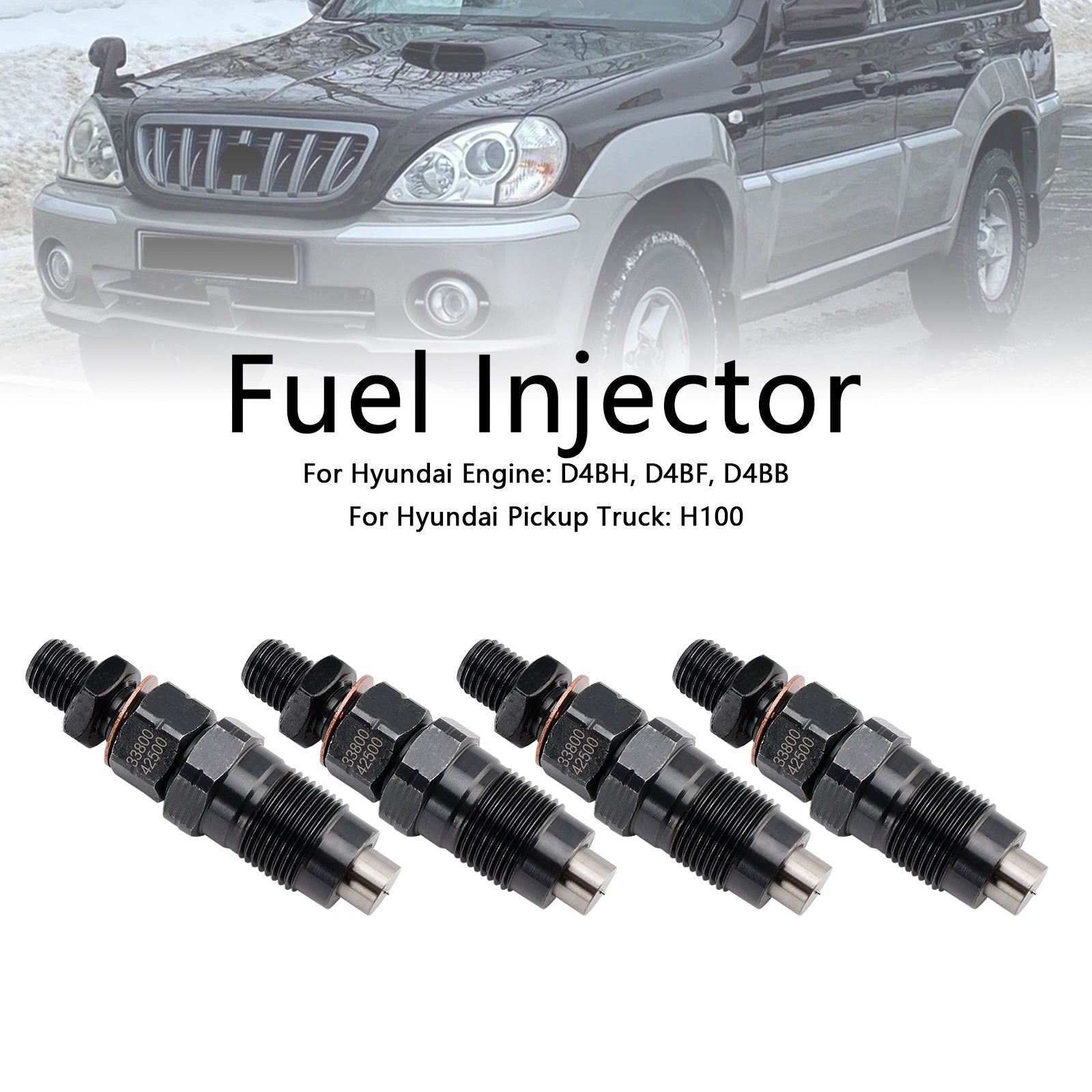 Injecteur de carburant 4 pièces pour Hyundai D4BH D4BF Pickup H100 Minivan H1 33800-42500