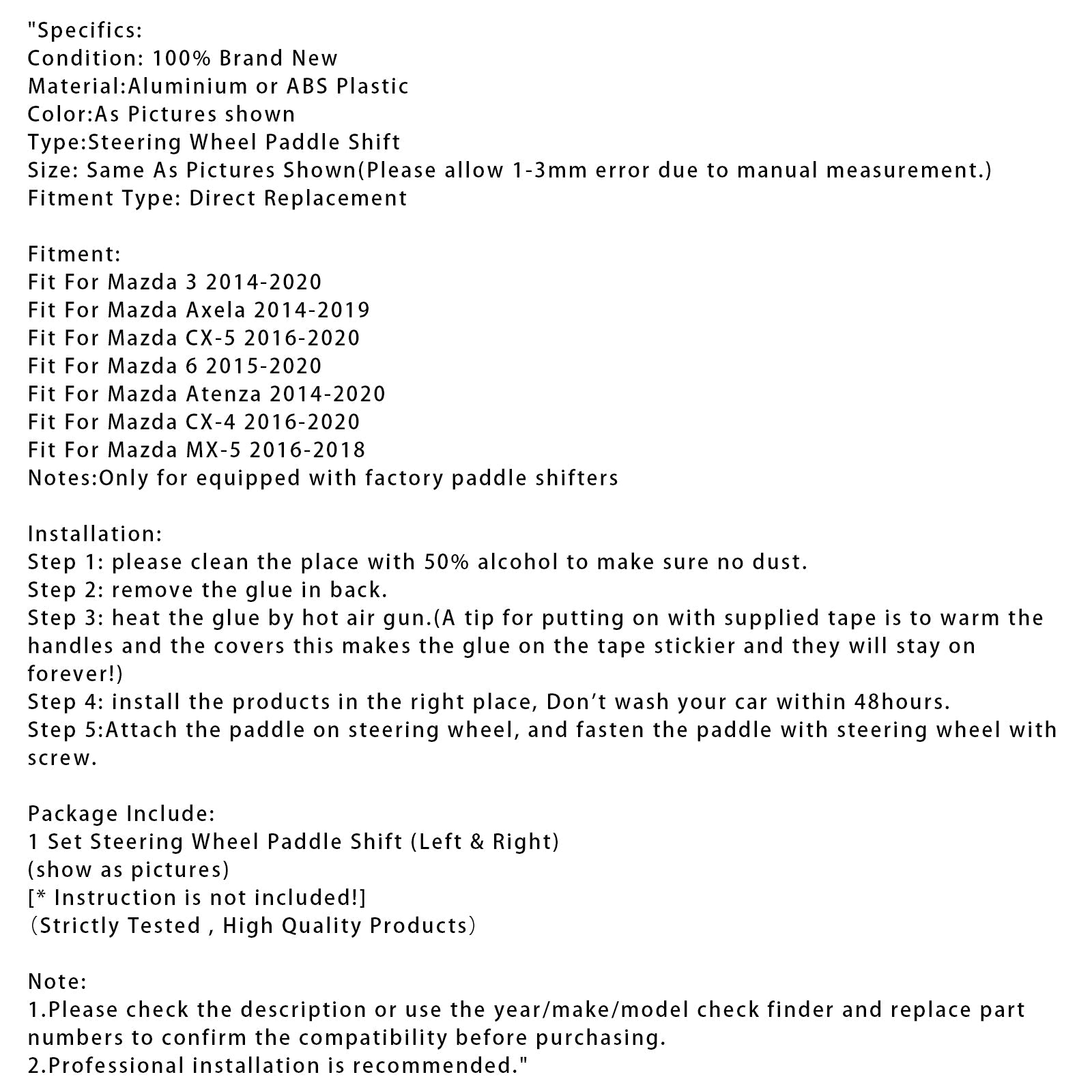 ESTENSIONE DELLA SPEED CAMBIAMENTO PALLET VERIFICA PER MAZDA 3 6 CX-5