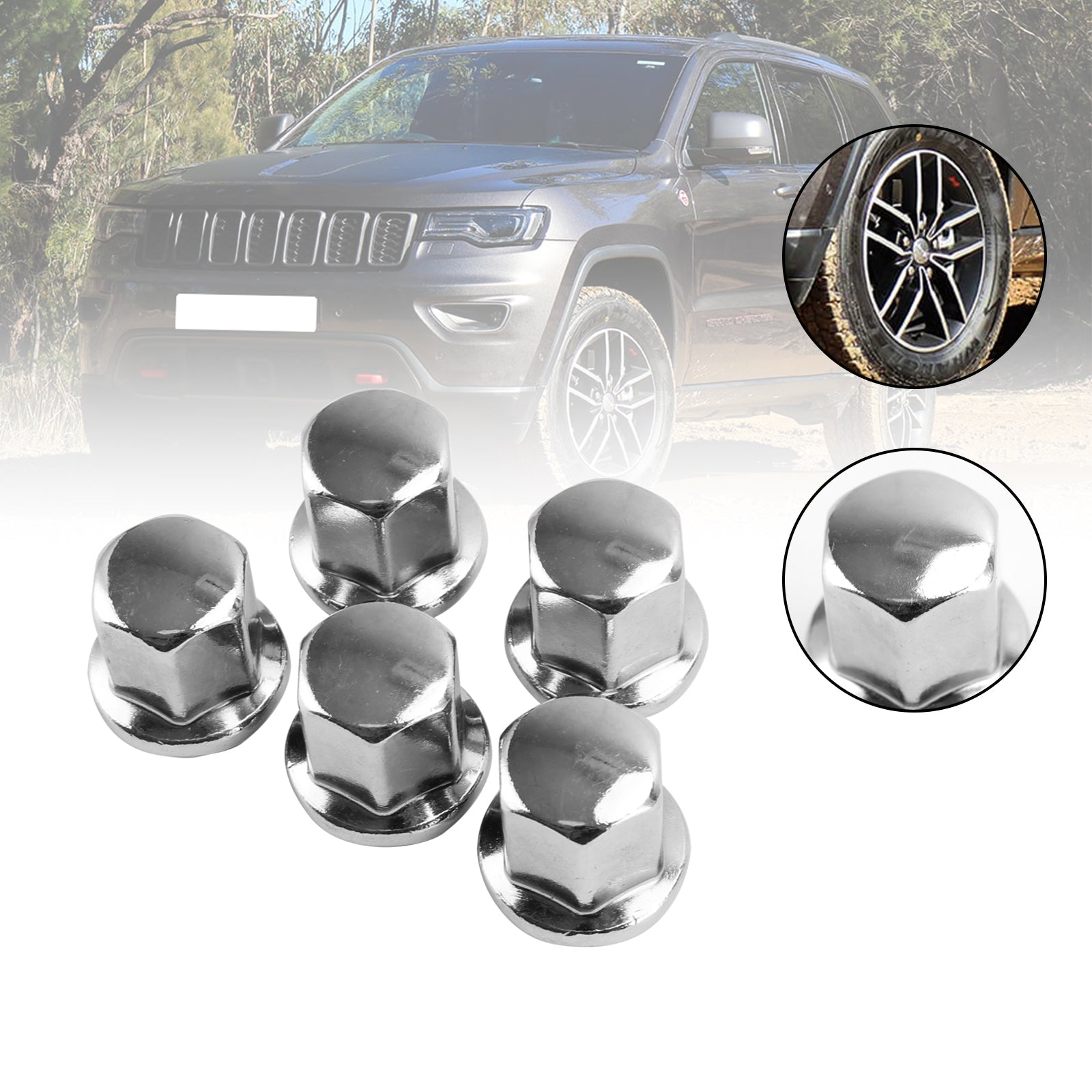 Dadi per ruote da 5 pezzi adatti per Ram 1500 per Jeep Grand Cherokee Wrangler 2012-2018 14x1.5