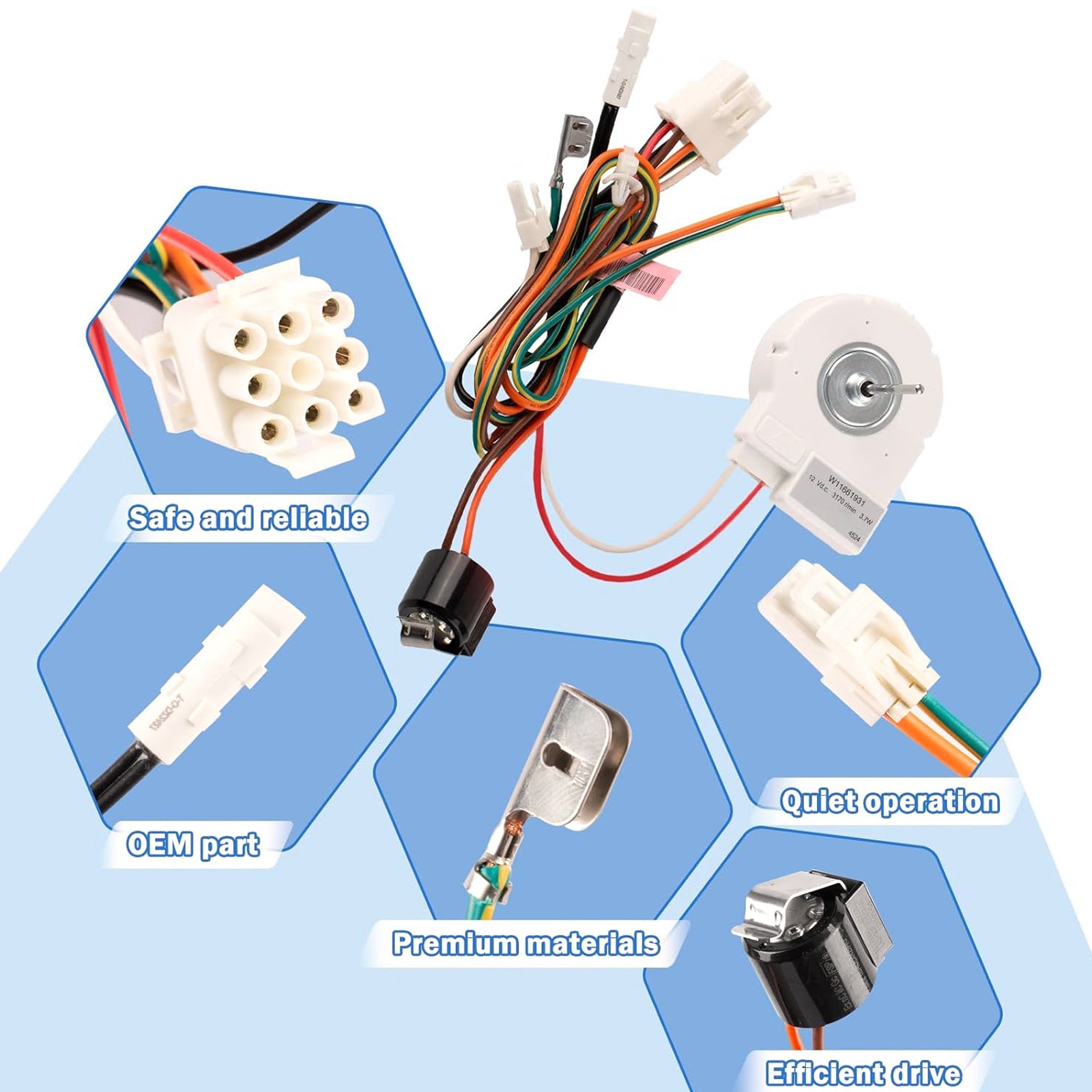Maytag jääkaapin höyrystimen puhaltimen moottori PS16875930 W11661931  W11314192