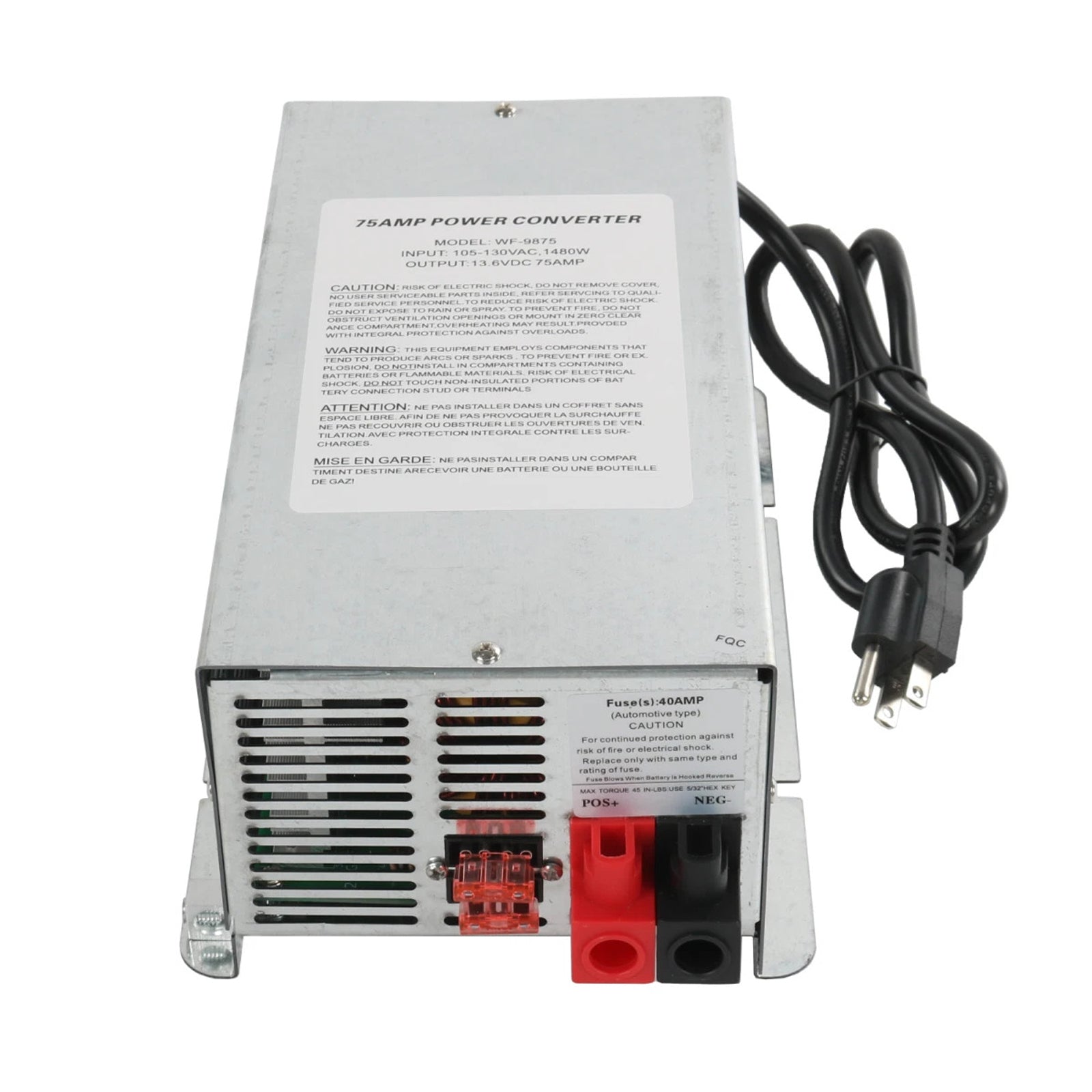 Chargeur convertisseur WF-9875, sortie CC 75 A, montage sur pont