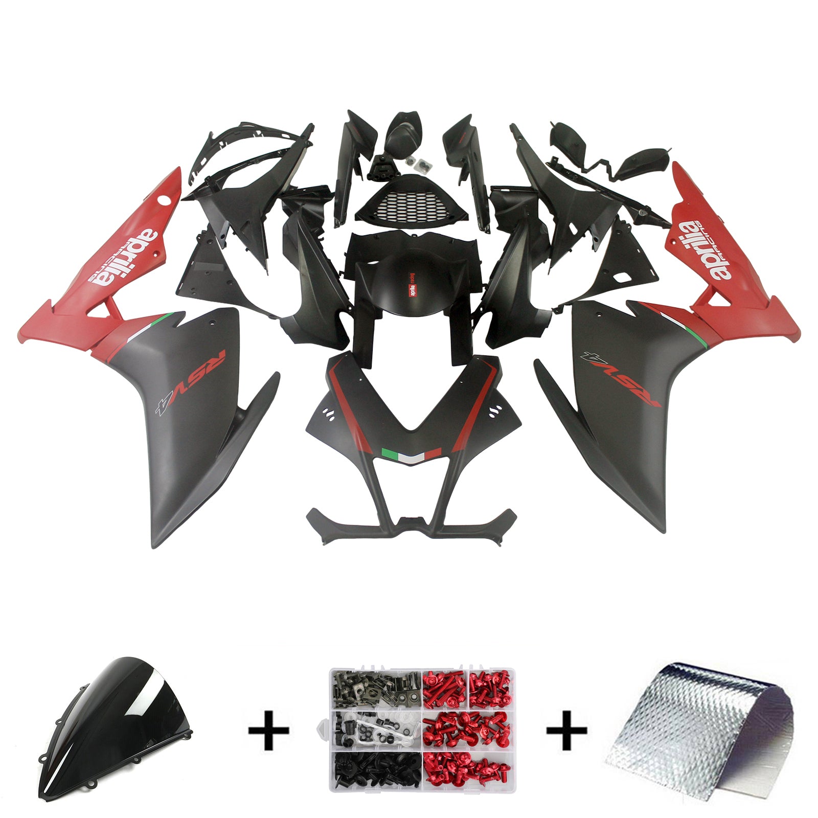 Amotopart Aprilia RSV4 1000 2009-2015 Kit Carénage Carrosserie Plastique ABS