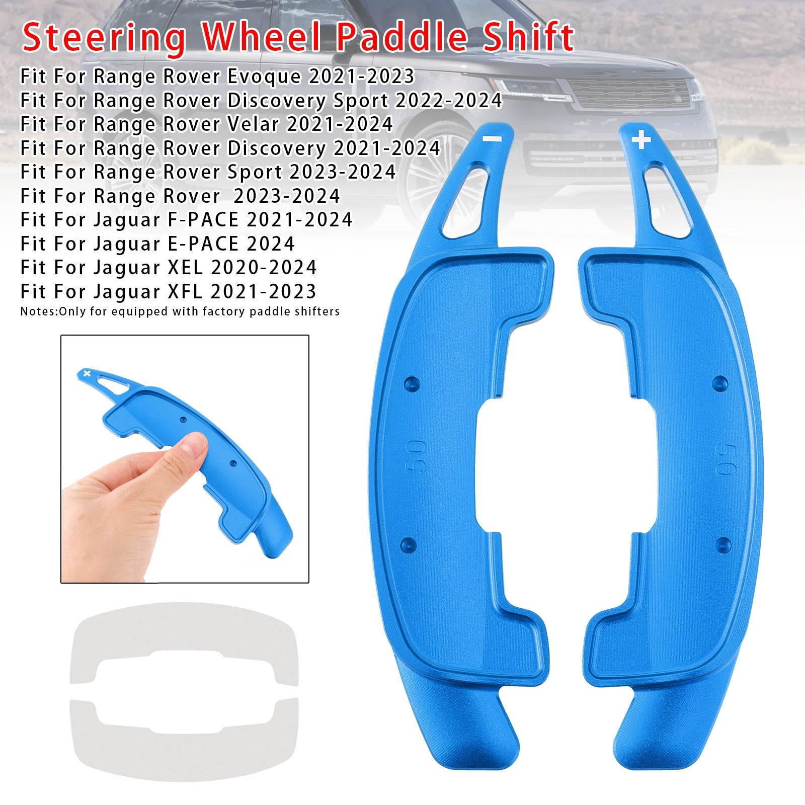 Nopeudenmuutoskuormalaavien laajennus ohjauspyörä, alumiini, Range Rover Jaguarille