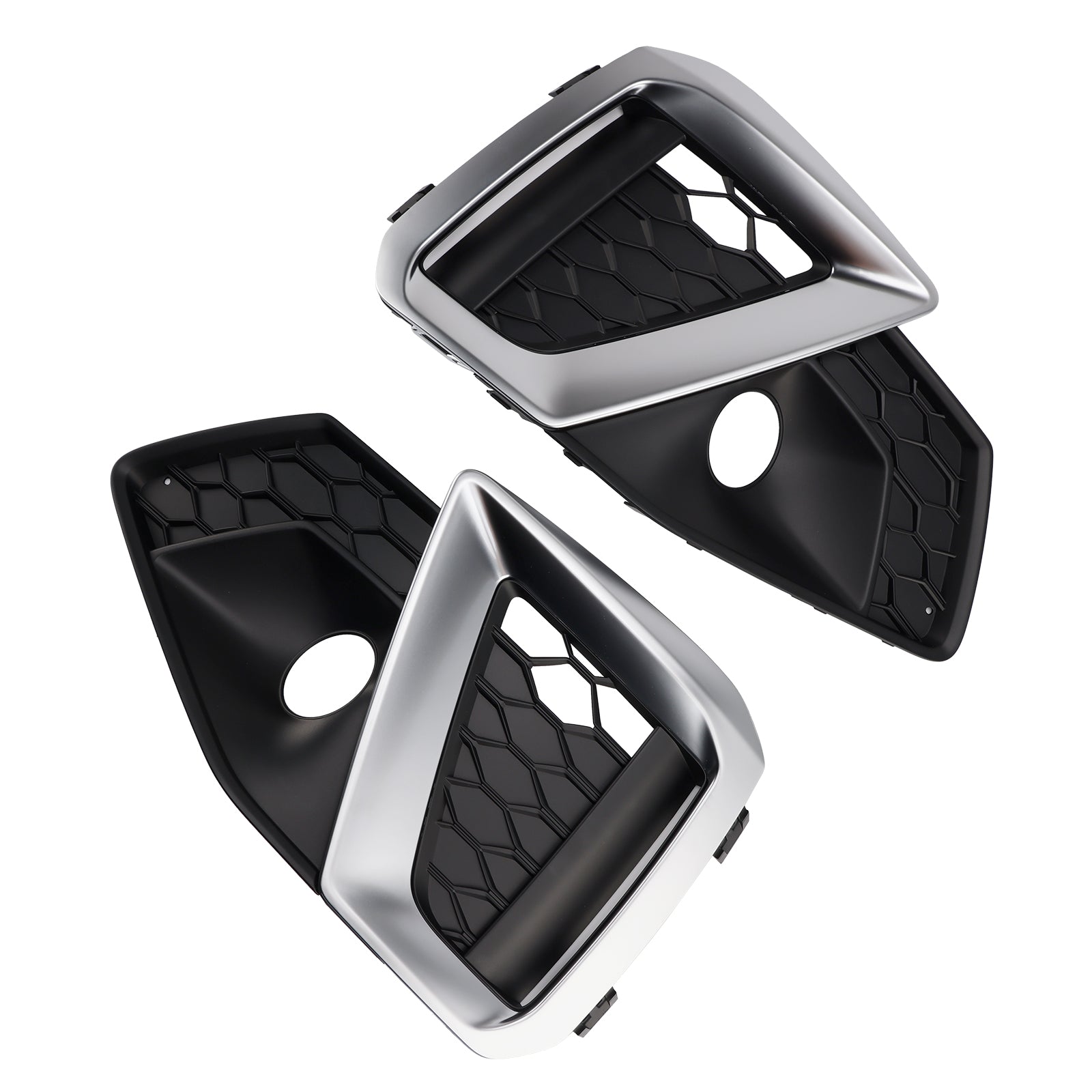 Grille de protection inférieure antibrouillard argentée pour pare-chocs avant Audi A4 B9.5 S-Line 2020-2024