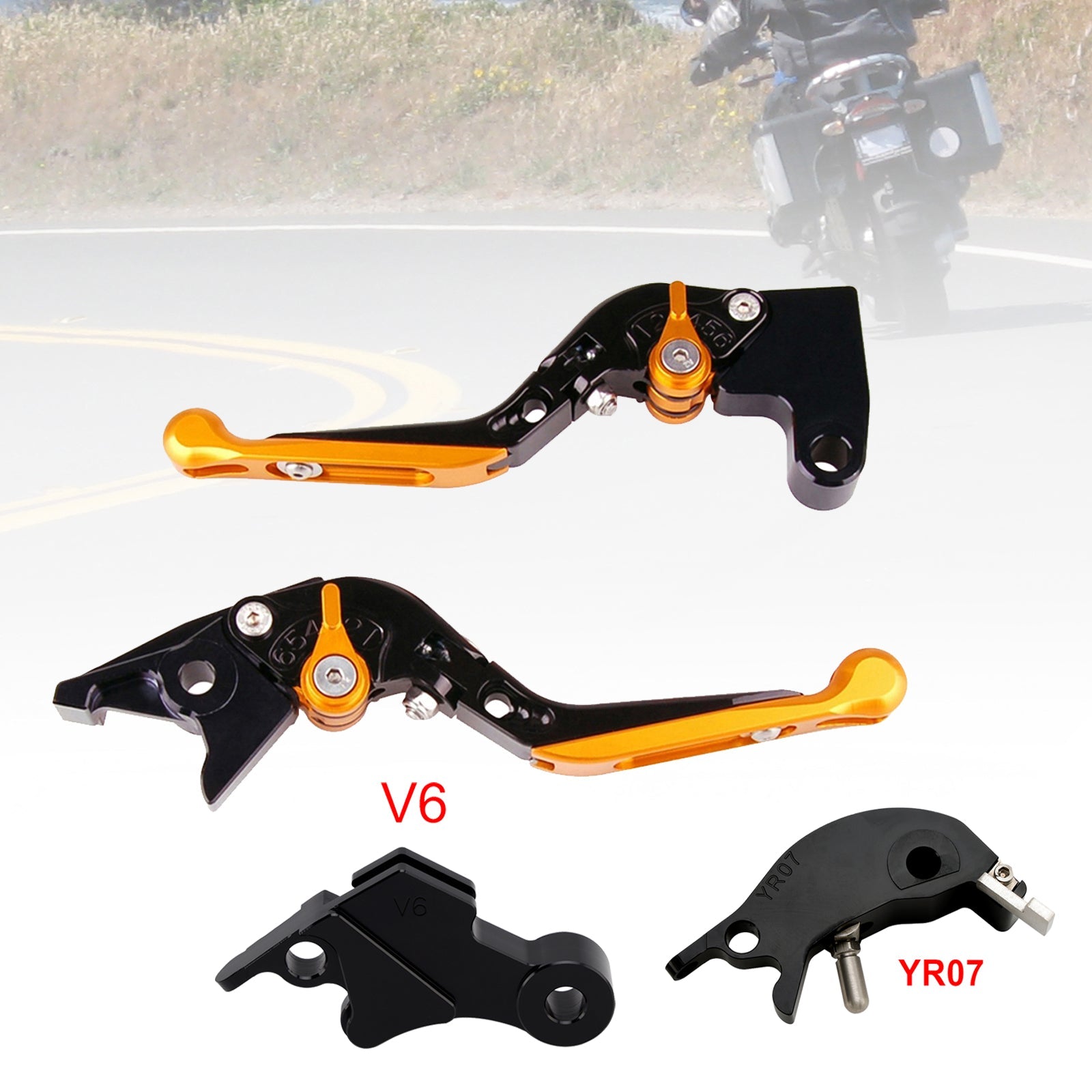 Levier de frein et d'embrayage réglable compatible avec YAMAHA XSR900 XSR900GP MT-09 MT-09SP 24-25