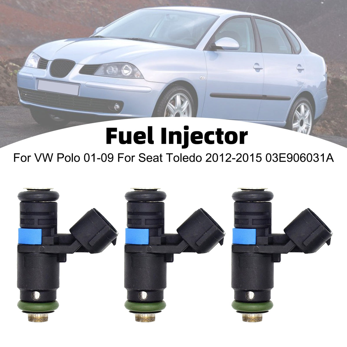 3 injecteurs de carburant pour VW Polo 01-09 et Seat Toledo 2012-2015 03E906031A