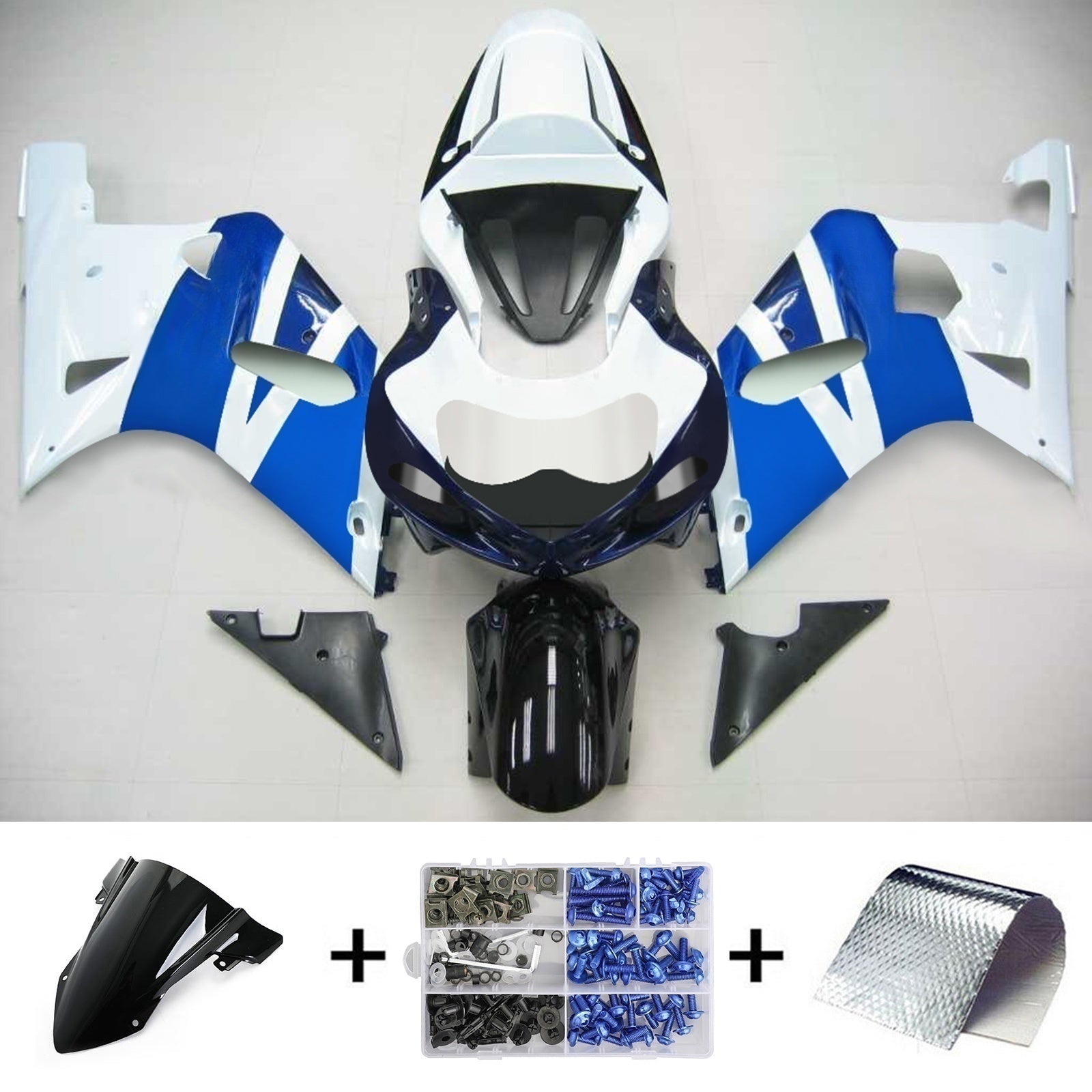 Injection carénage kit carrosserie plastique ABS pour Suzuki GSXR750 2001-2003 K1