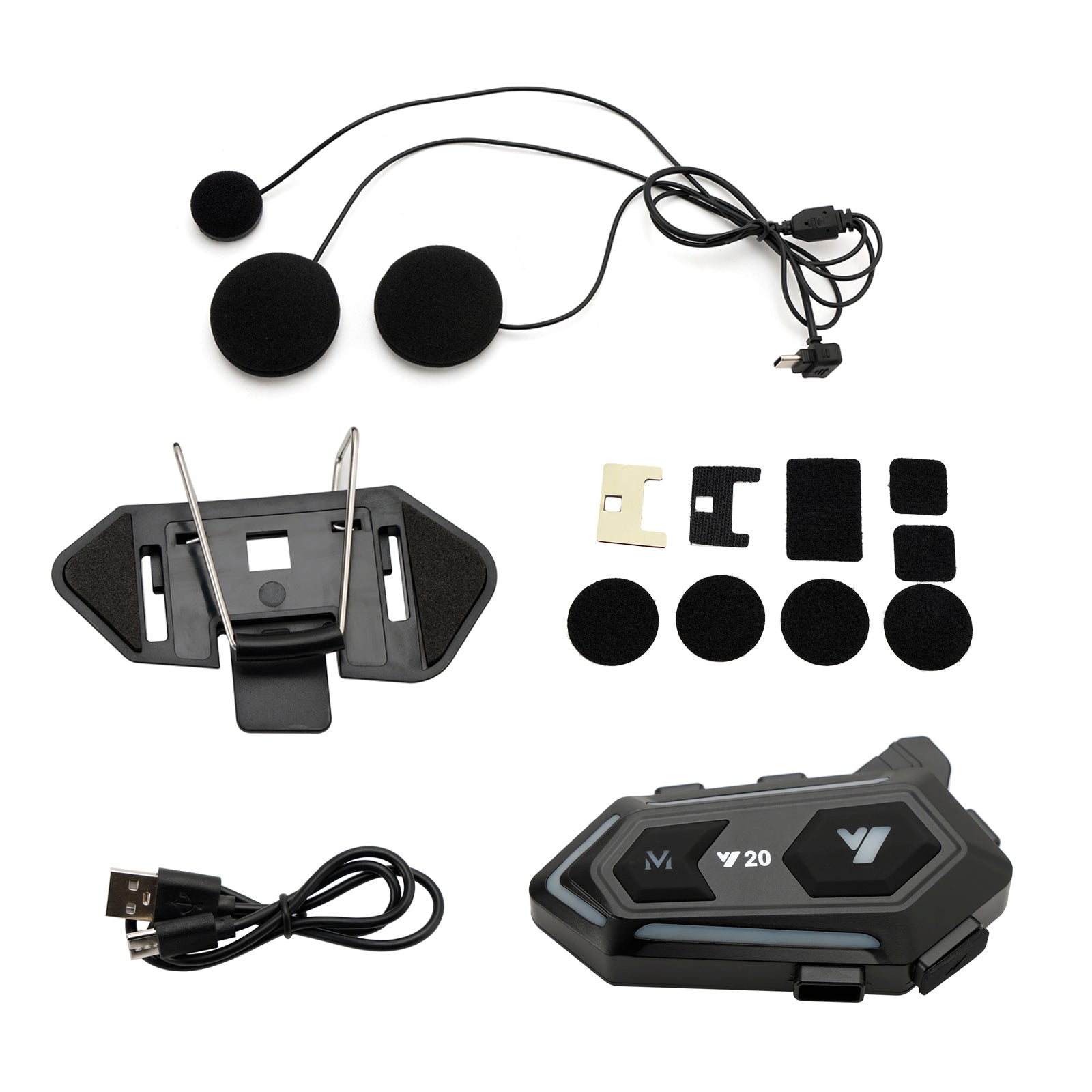Casque Bluetooth Écouteur Casque Lecteur Sans Fil Universel Noir Y20 Pour Moto