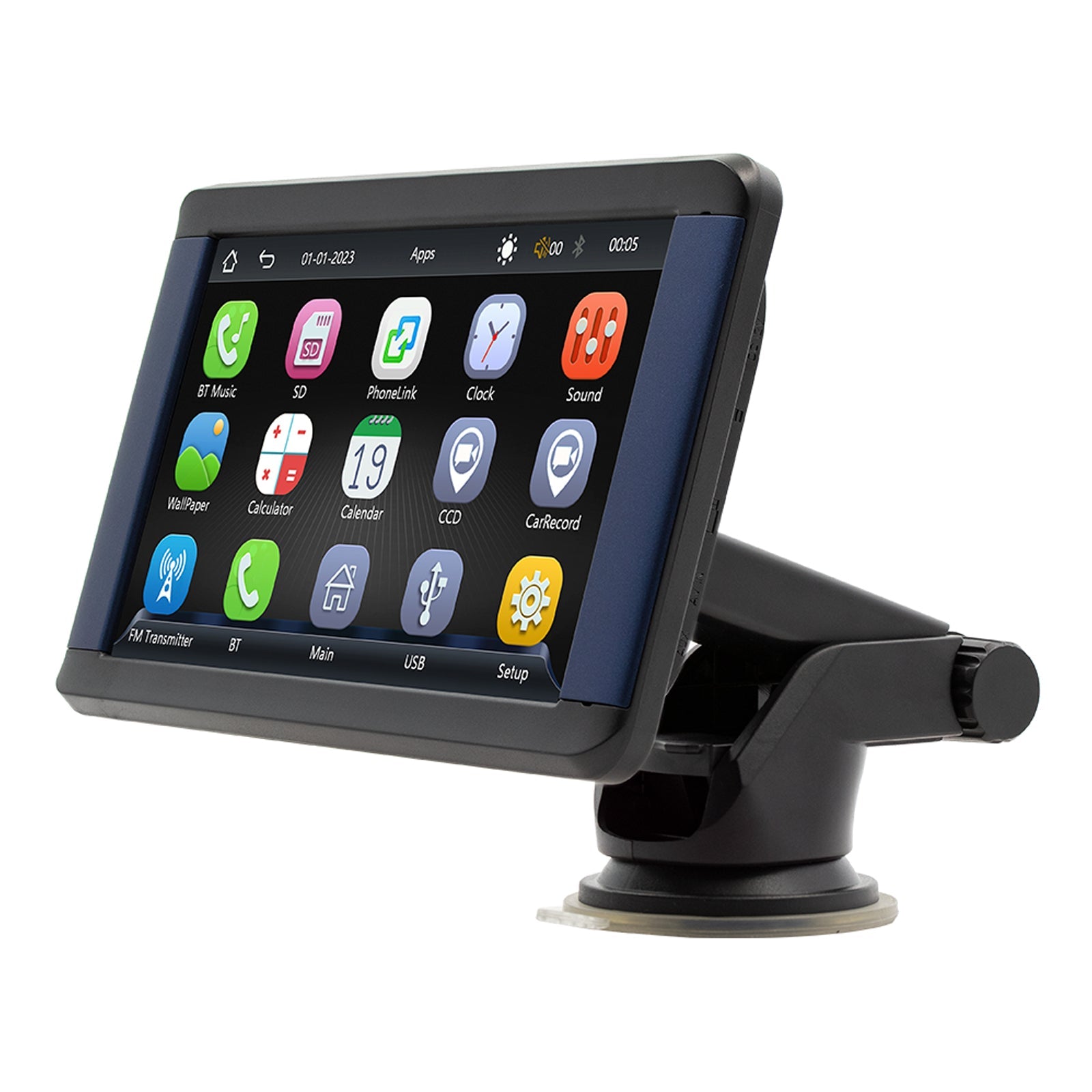 Lettore MP5 per auto portatile da 7 pollici Monitor Bluetooth Carplay wireless + 4 fotocamere LED