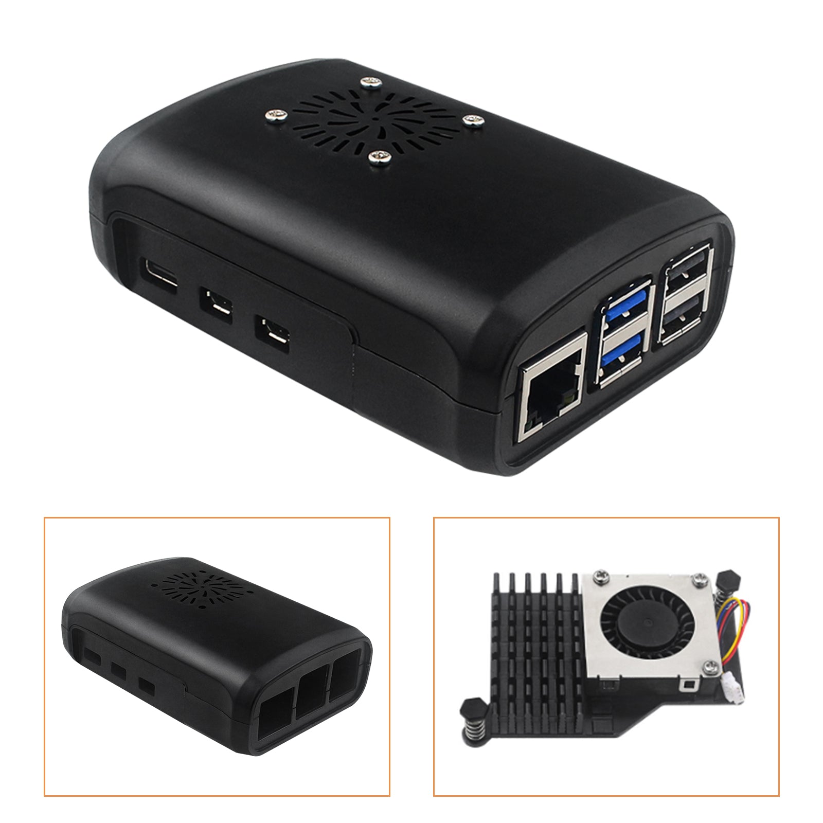 Beschermingsschaal gegoten door ABS -injectie voor frambozen PI5/5B met actieve radiator