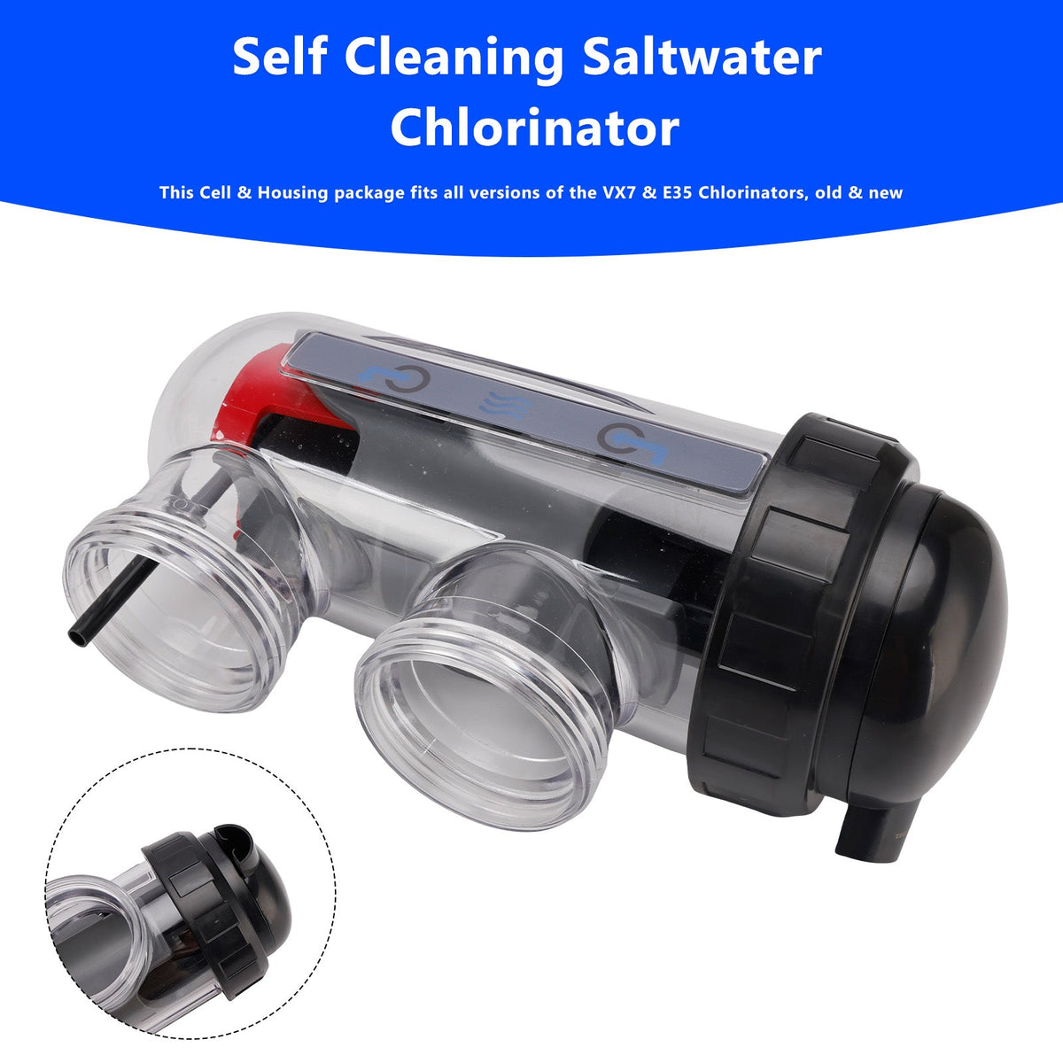 Cellule de remplacement pour chlorinateur à eau salée avec boîtier pour Astral/Hurlcon VX7