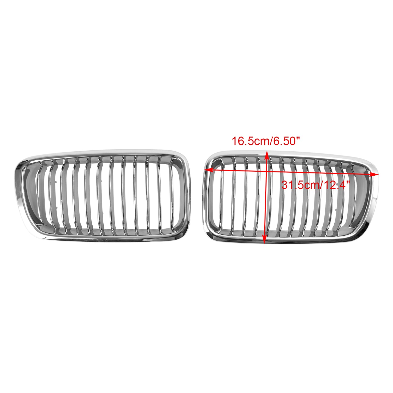 2PCS Chrome Front Kidney Grill Grille Pour BMW 7 Series E38 1994-2001