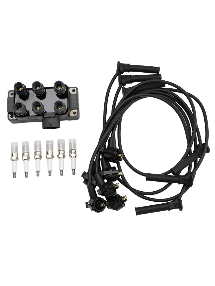Iniction Coil + 6 sveče + 6 Ford E-25 Niti Econline V6 4.2 L 1997 FD480 DG452 90TF12029A
