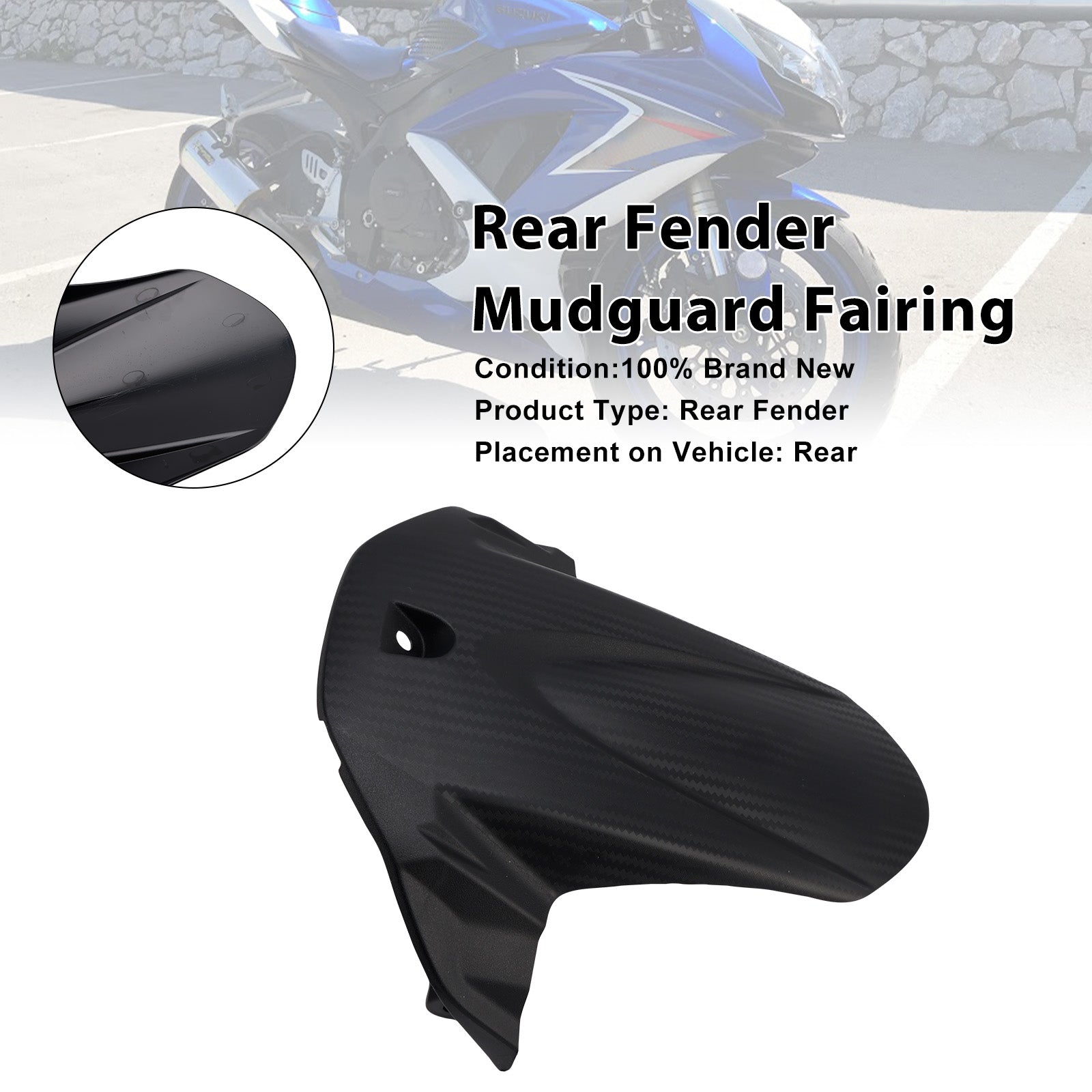 Garde-boue arrière pour Suzuki GSX-R600 2011-2025
