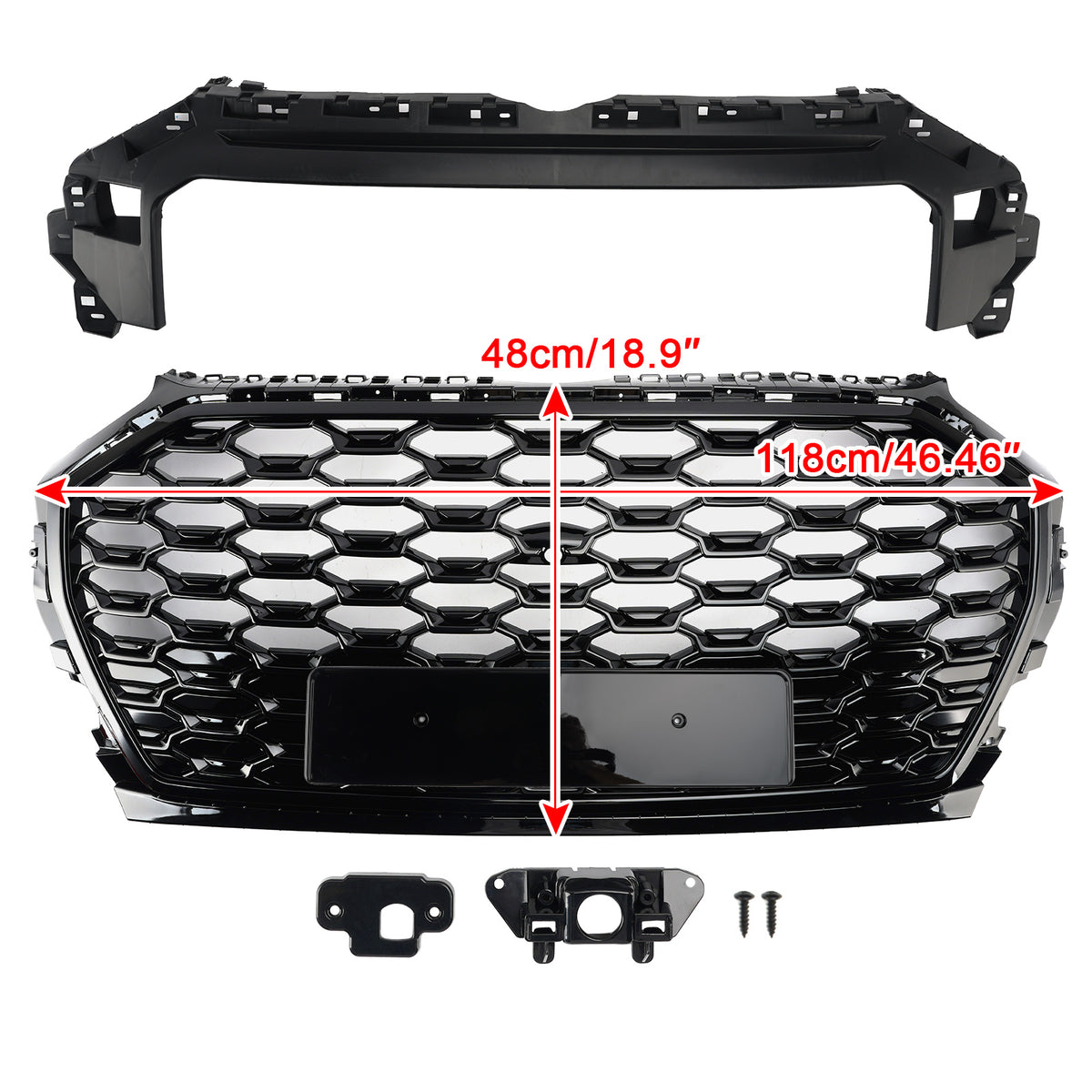 RSQ5 Style Front Honeycomb Mesh Grill Grille Pour Audi Q5 SQ5 2021-2025