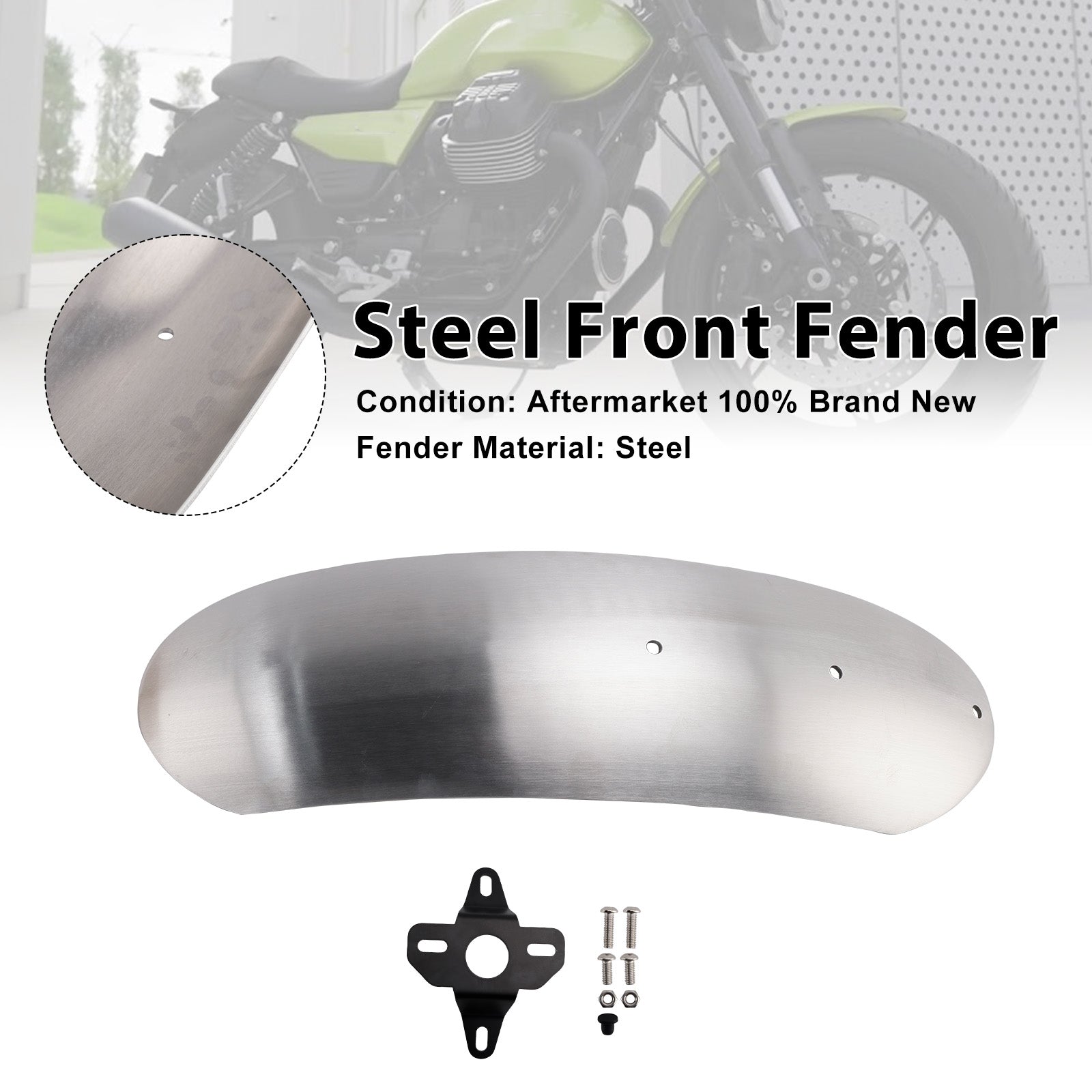 Parafango Anteriore in Acciaio Compatibile con MOTO GUZZI V7 Stone Special 2017-2025