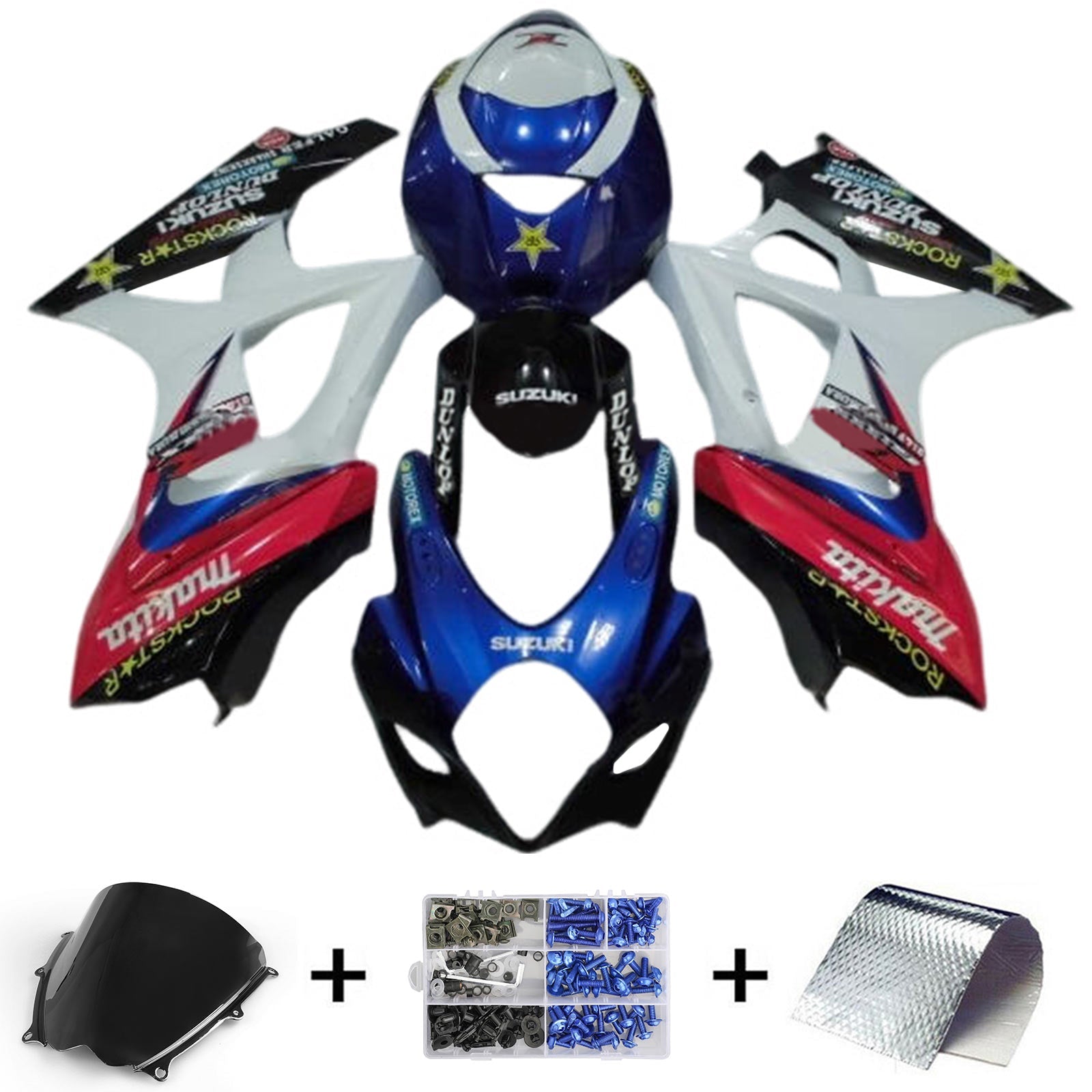 Amotopart Suzuki GSXR1000 2007-2008 K7 Kit de carenado de carrocería de plástico ABS