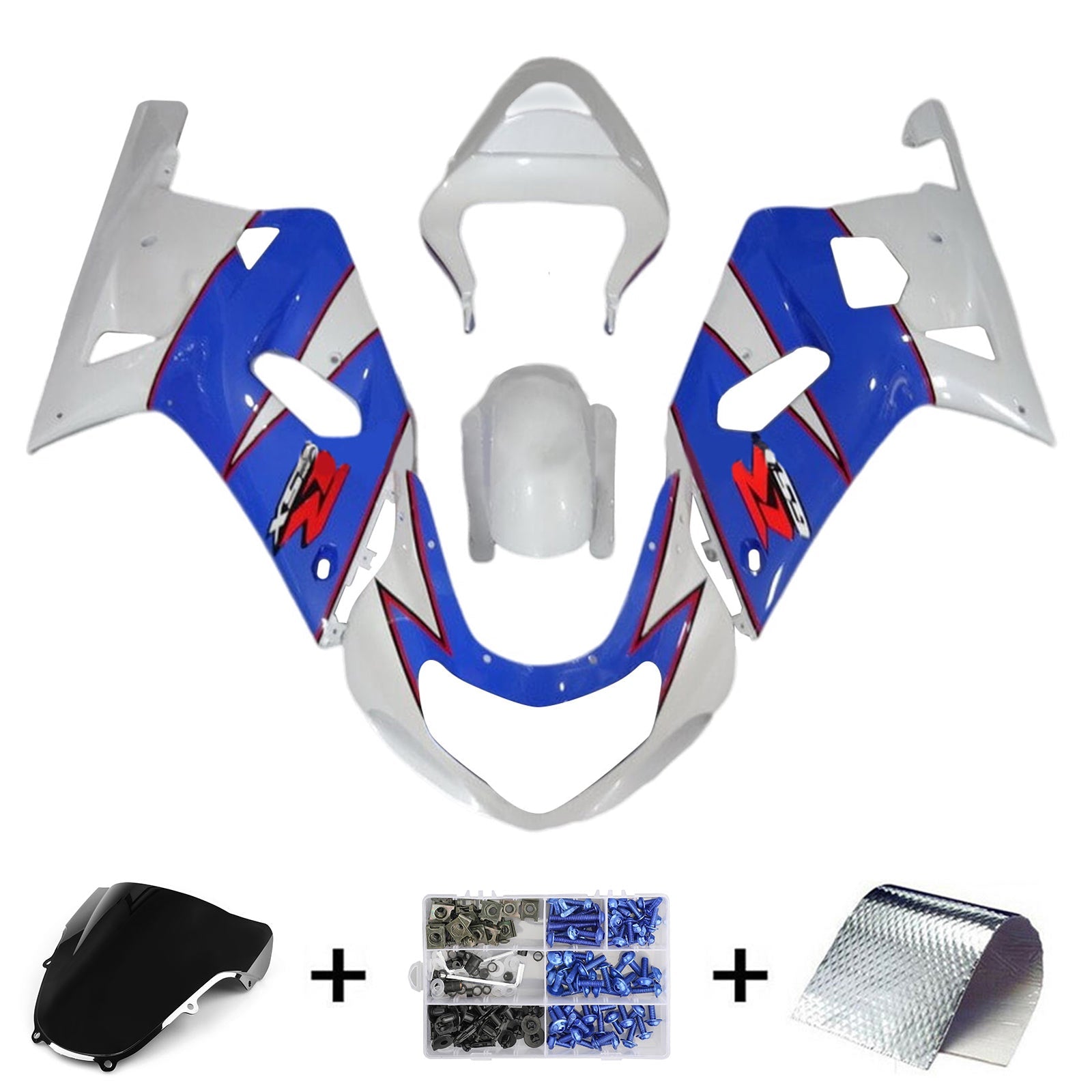 Amotopart Suzuki GSXR1000 2000-2002 K1 K2 Kit carenatura carrozzeria in plastica ABS