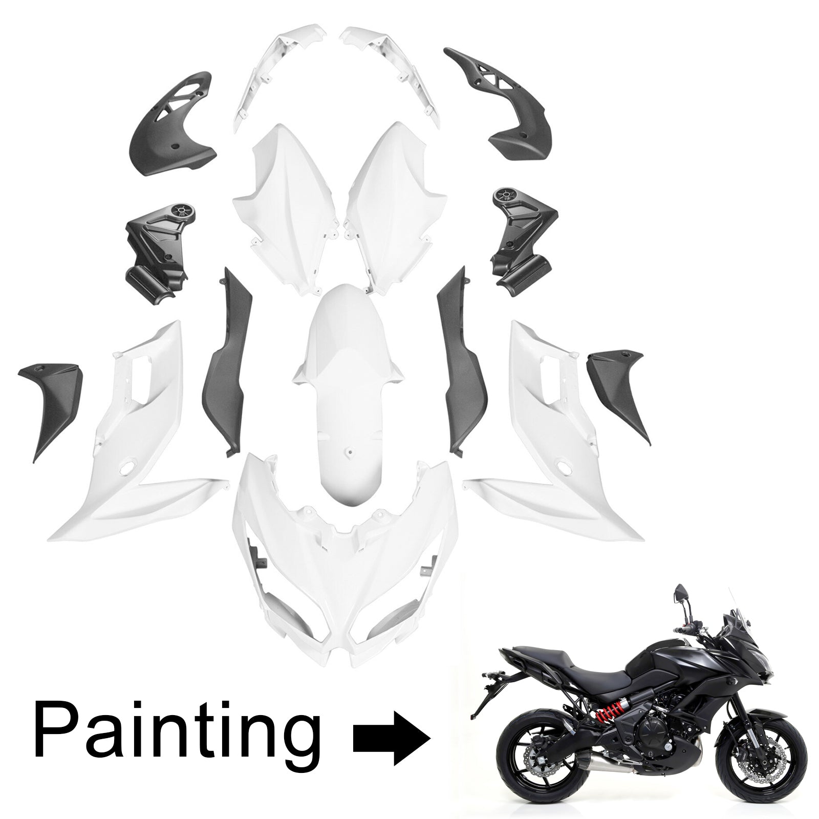 Kit de carénage par injection, carrosserie en plastique ABS, compatible avec la Kawasaki Versys 650 2015-2021