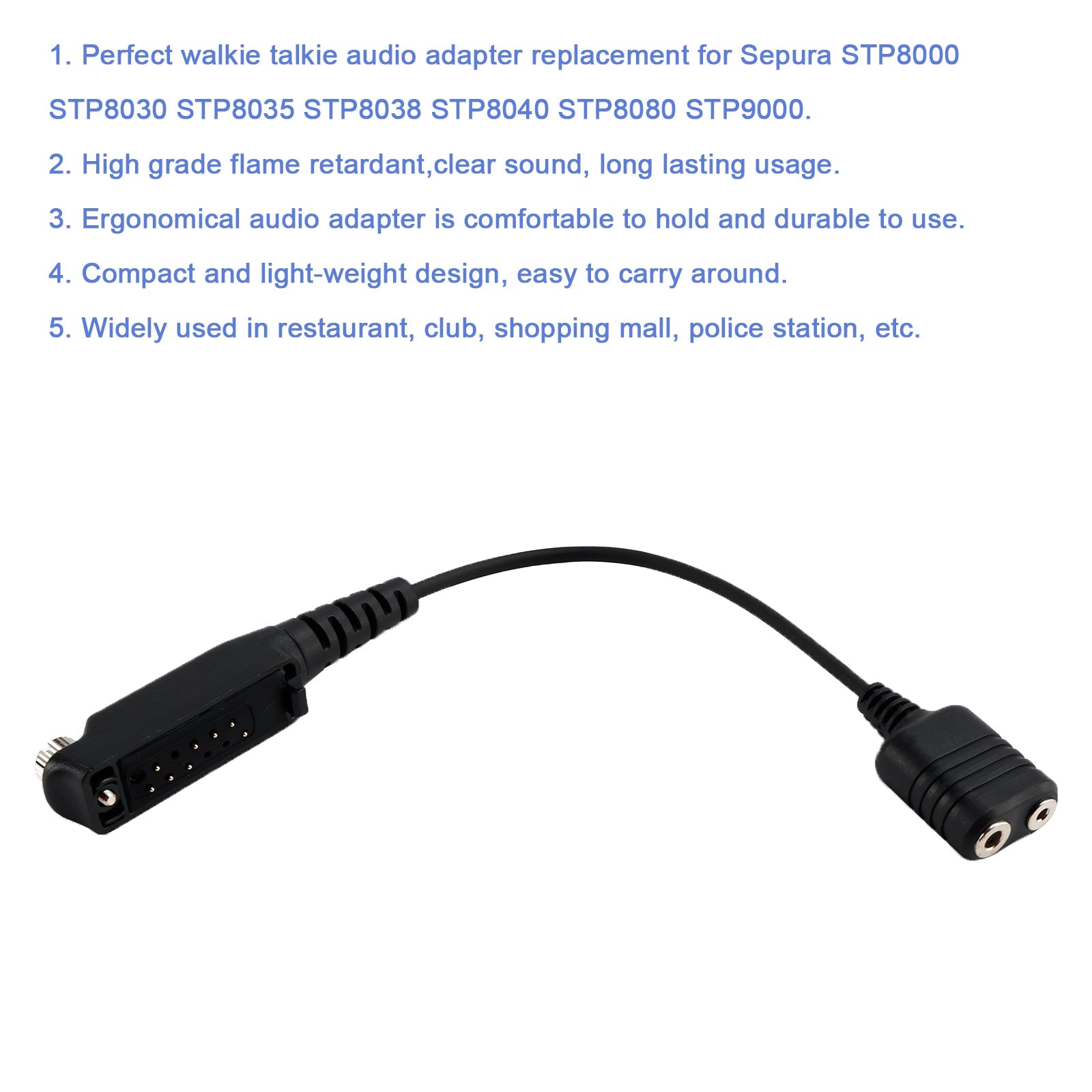 Kabel konwertera portu słuchawek z 2-pinowym interfejsem K do Sepura STP8000 STP8030 STP8035