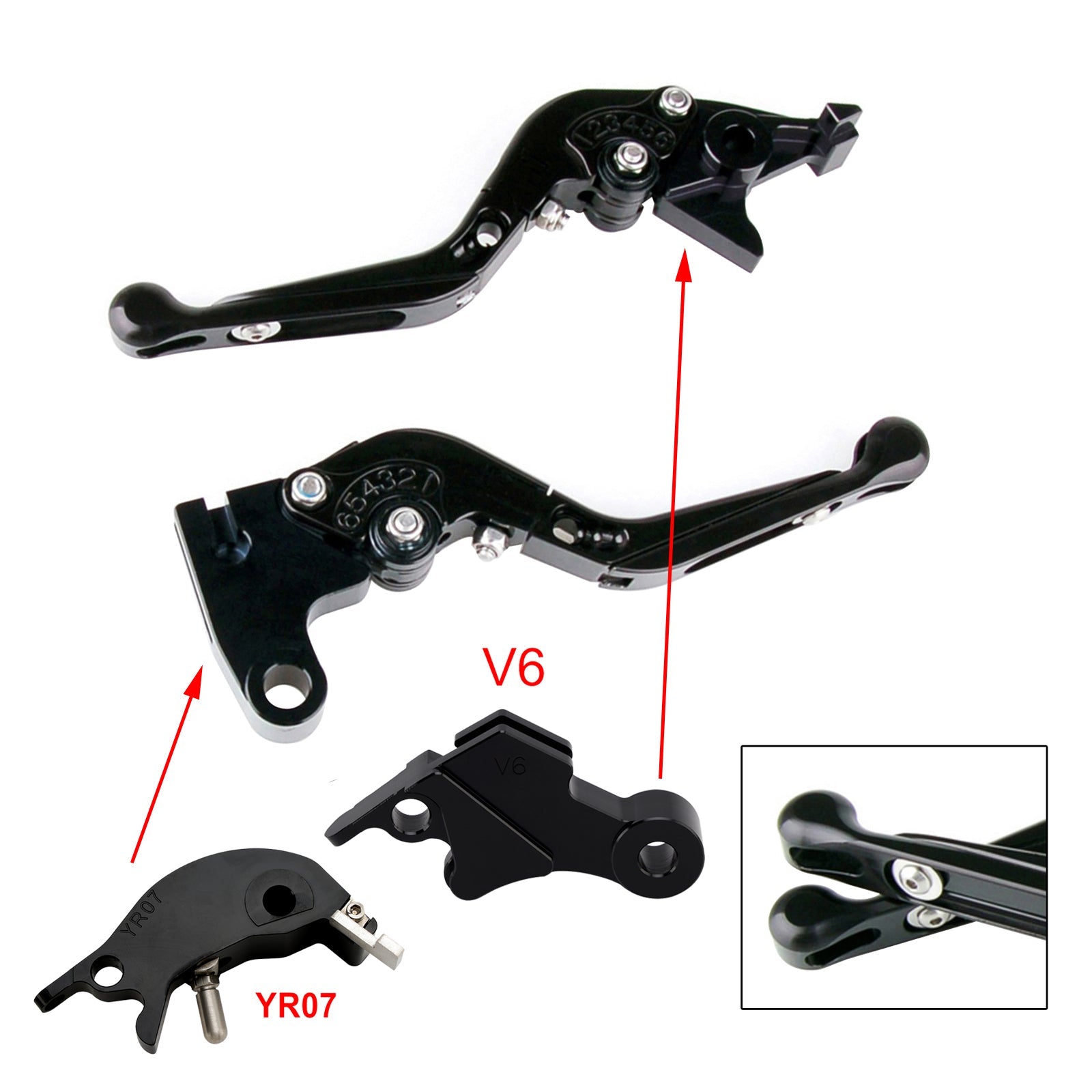 Levier de frein et d'embrayage réglable compatible avec YAMAHA XSR900 XSR900GP MT-09 MT-09SP 24-25