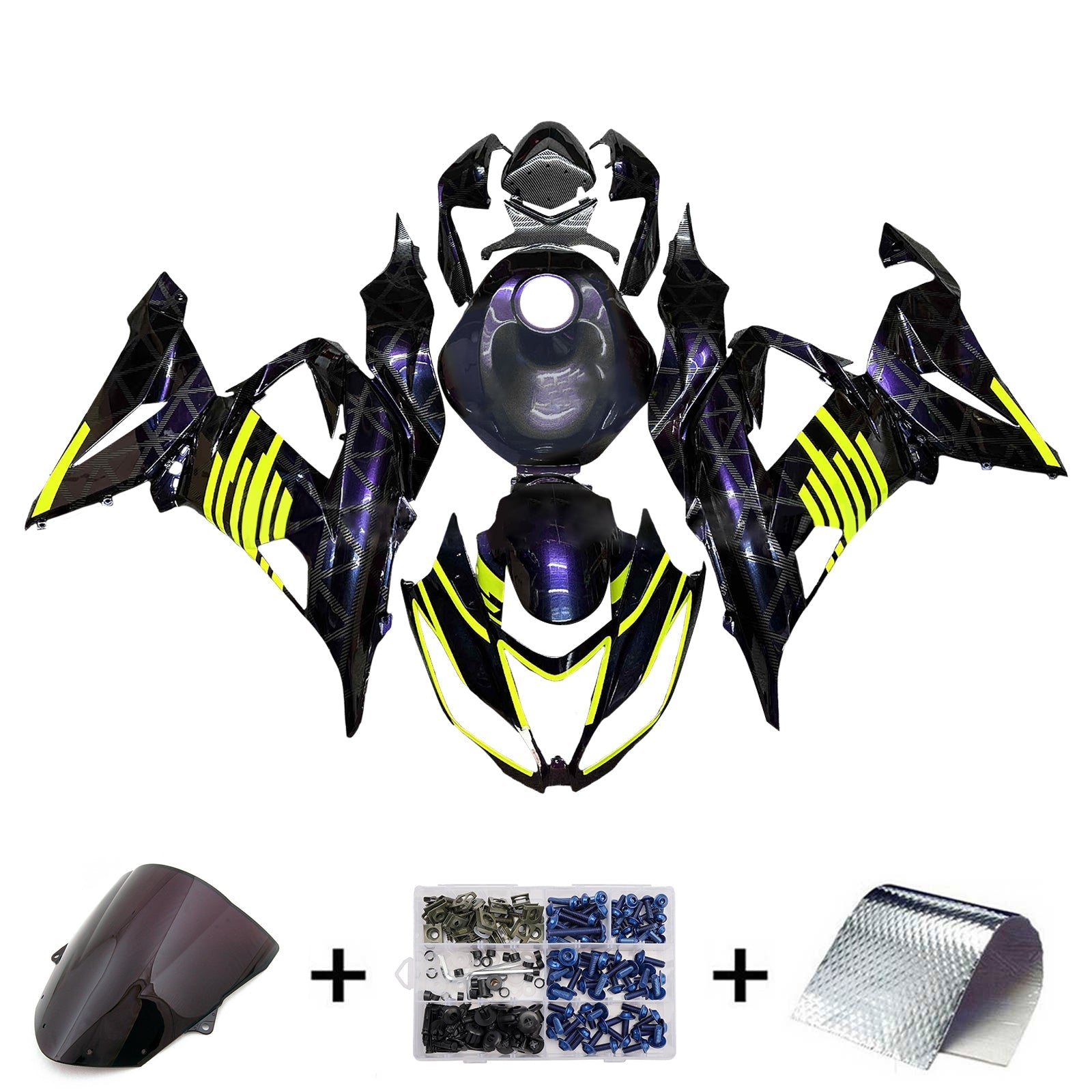 Kit de carénage par injection, carrosserie en plastique ABS pour Kawasaki ZX6R 636 2013-2018