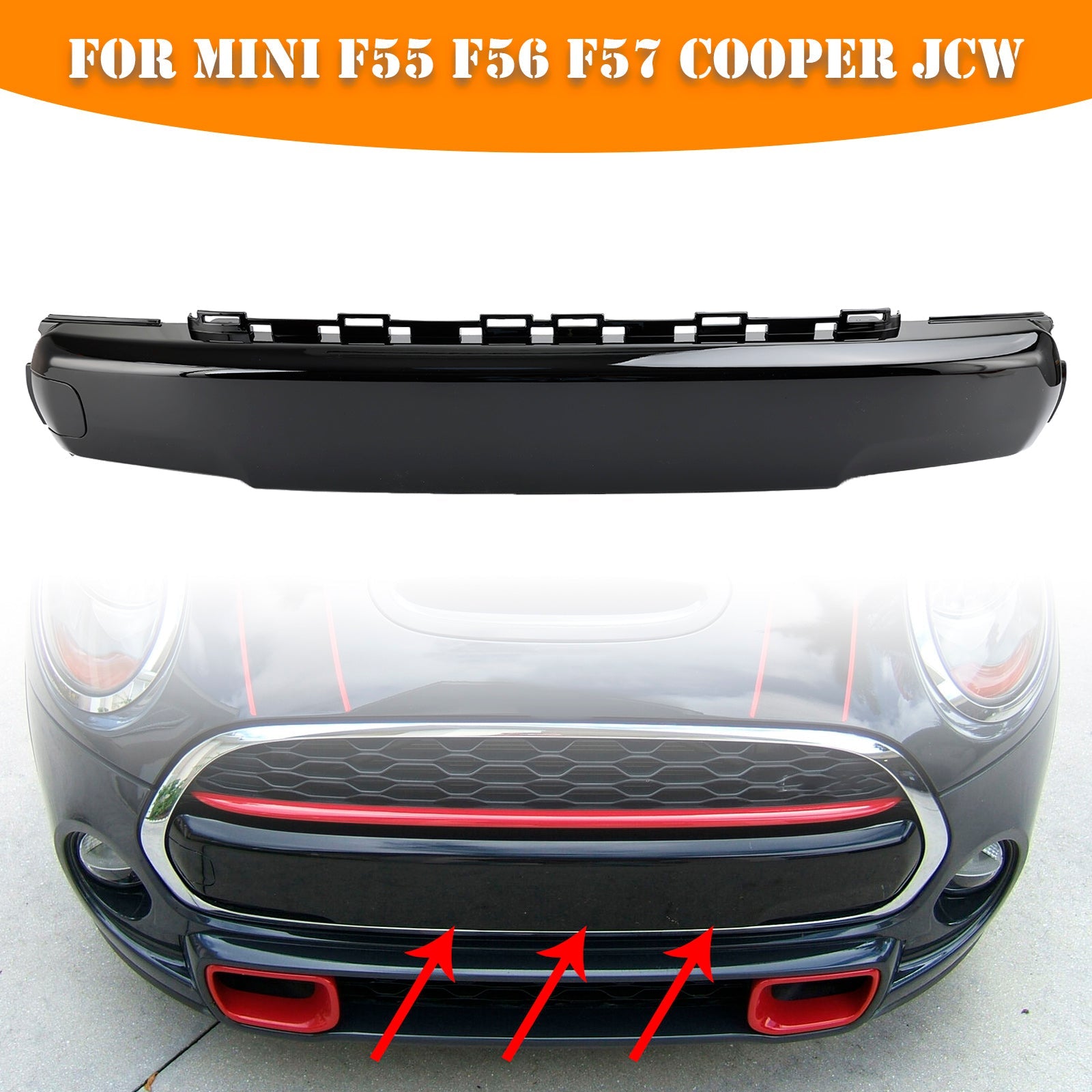 Välimuistin Plaque DE Rekisteröinti Musta kiiltävä mini F55 F56 F57 Cooper JCW 51117337791 13-21