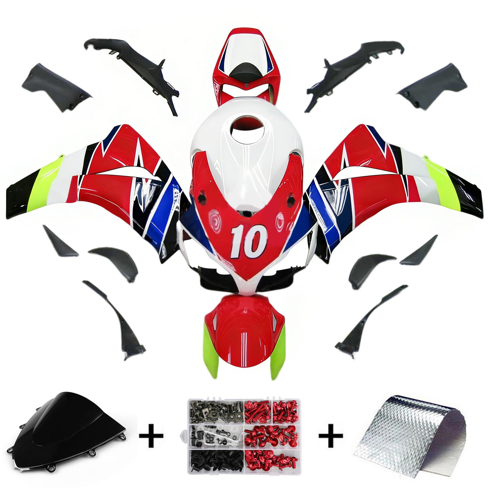 Kit de carénage injecté en plastique ABS pour Honda CBR1000RR 2008-2011