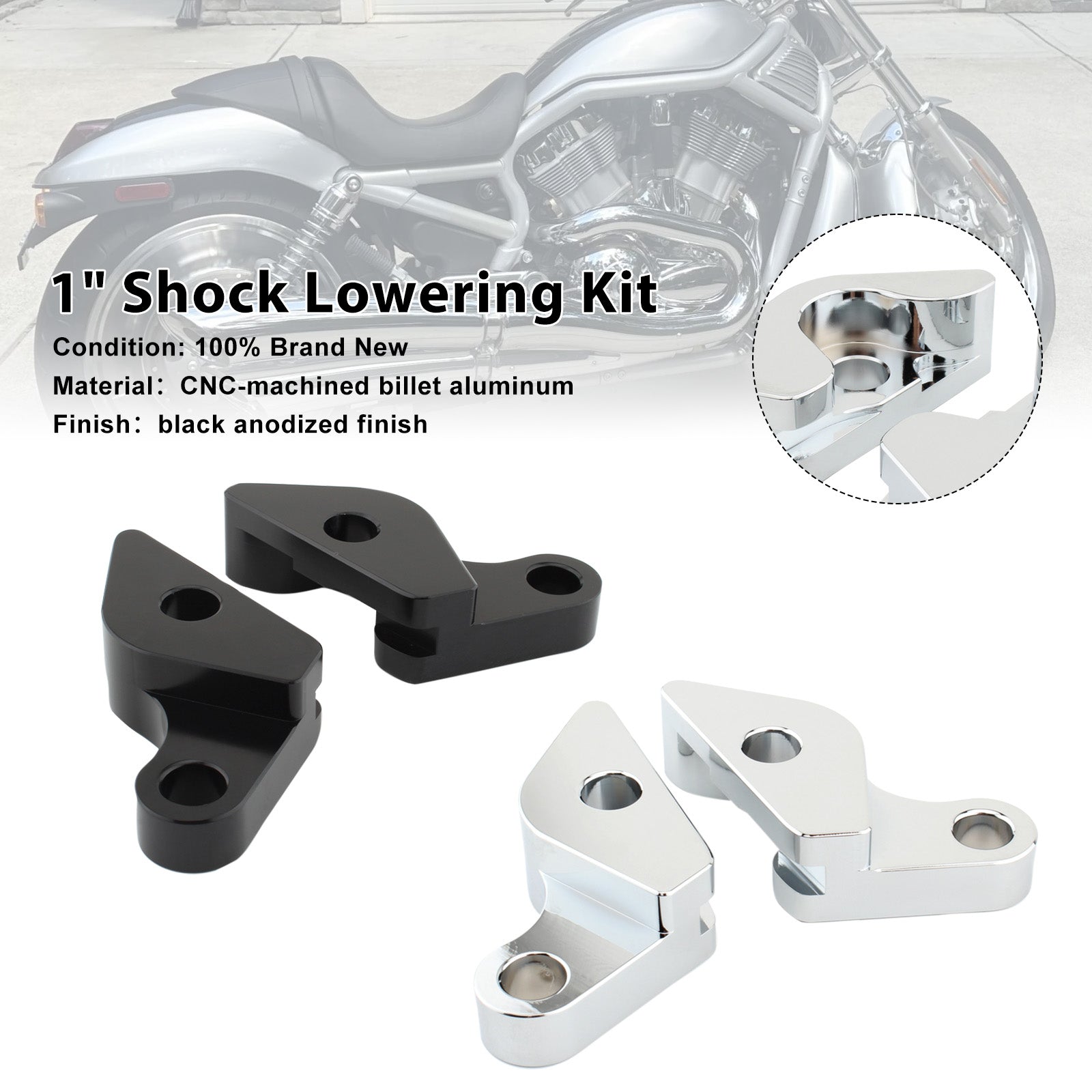 Kit d'abaissement d'amortisseurs 1"" pour HARLEY VRSC V-ROD (2007-2017)