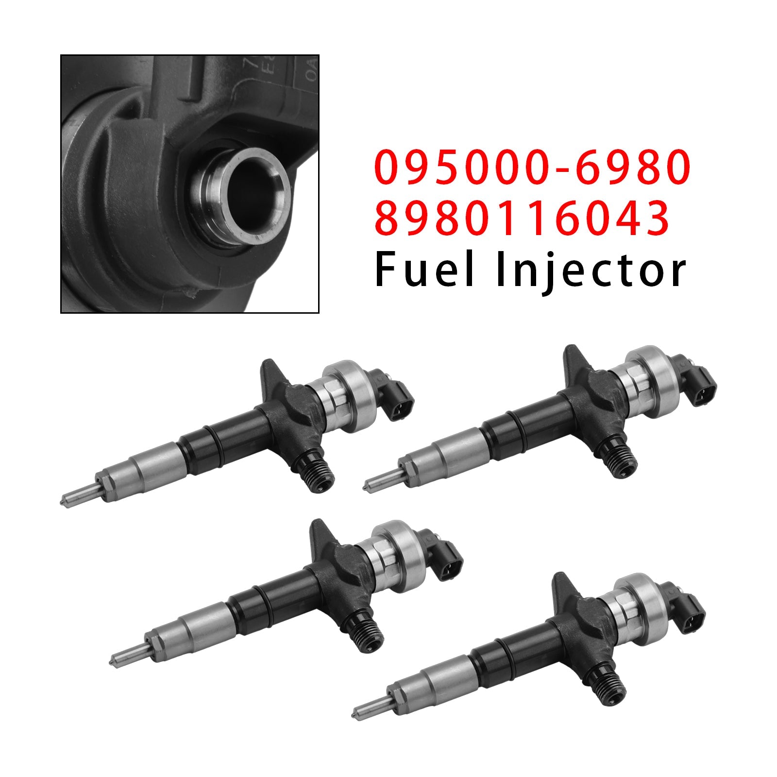 4x Injektor goriva za Isuzu Dmax Holden 3.0L 4JJ1 095000-6980 8980116043